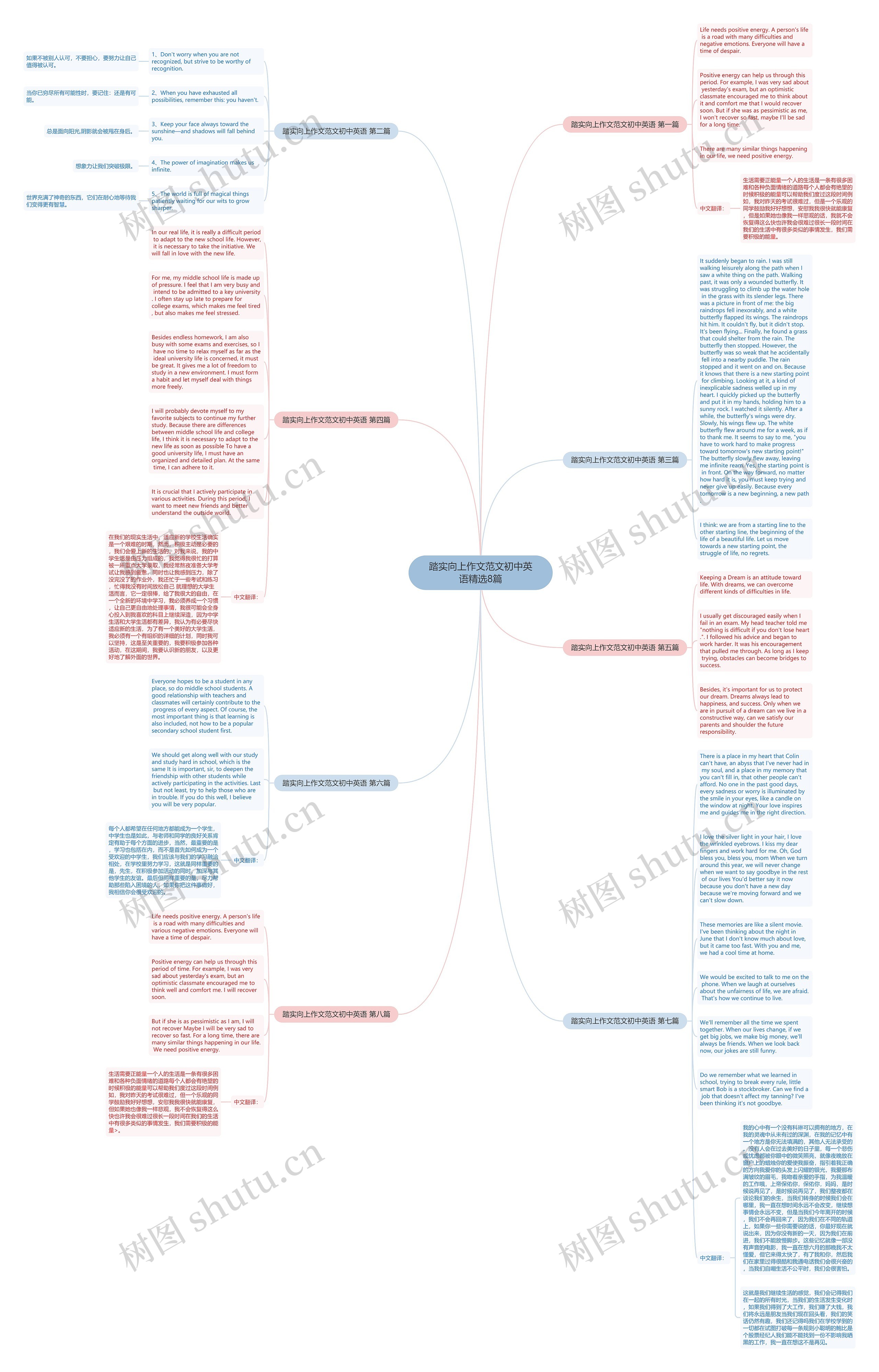 踏实向上作文范文初中英语精选8篇思维导图