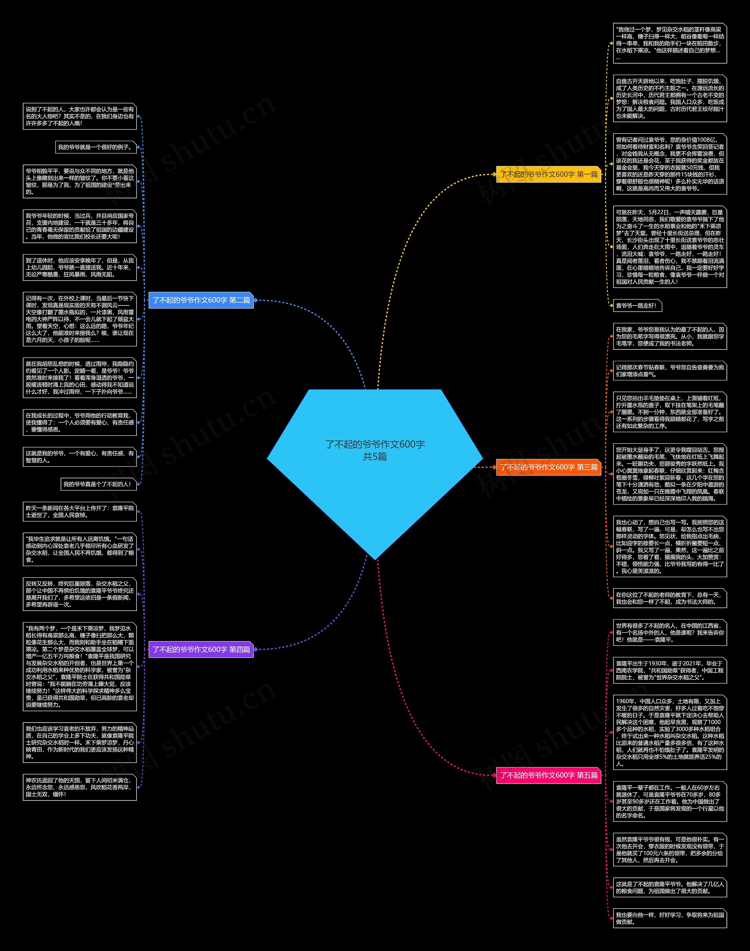 了不起的爷爷作文600字共5篇思维导图