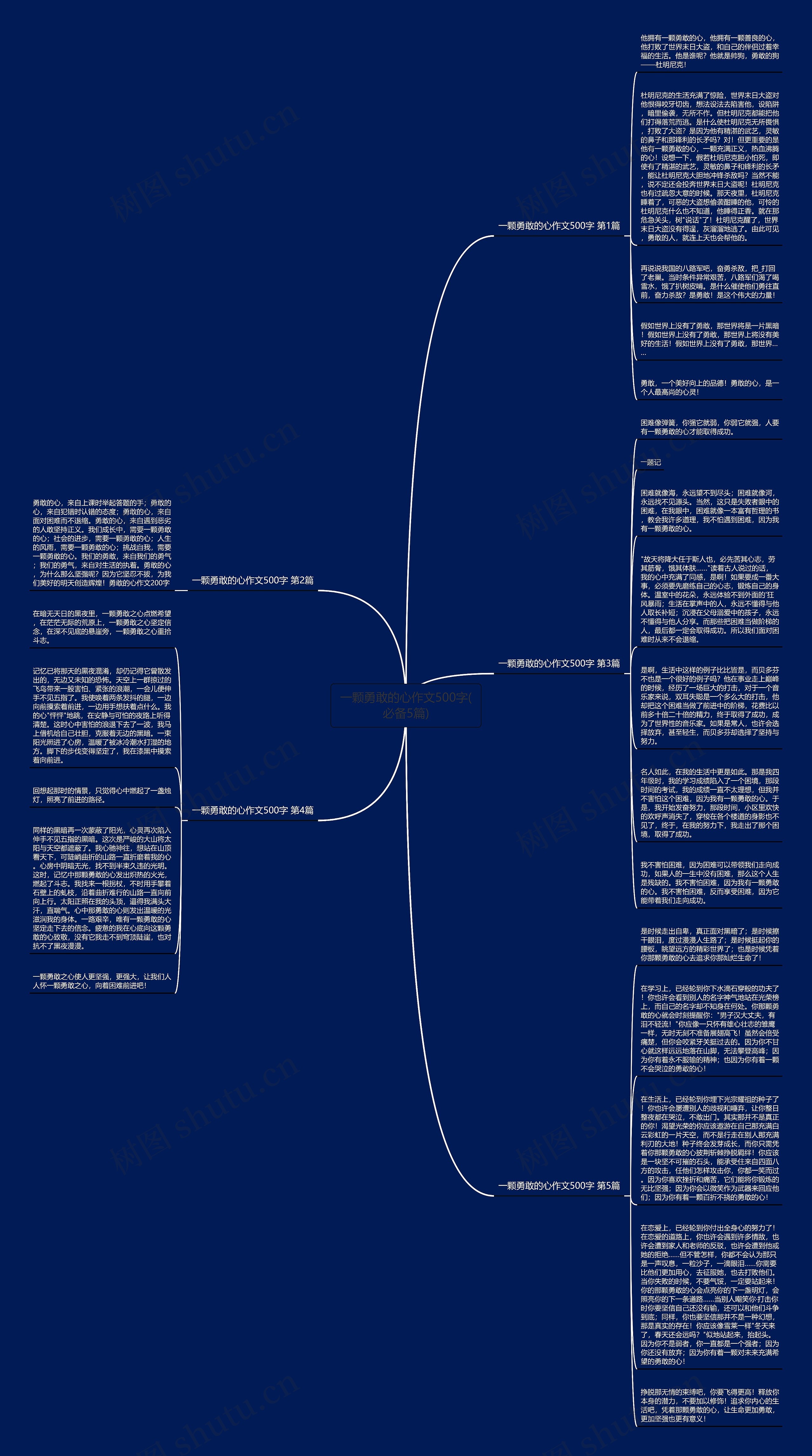 一颗勇敢的心作文500字(必备5篇)思维导图