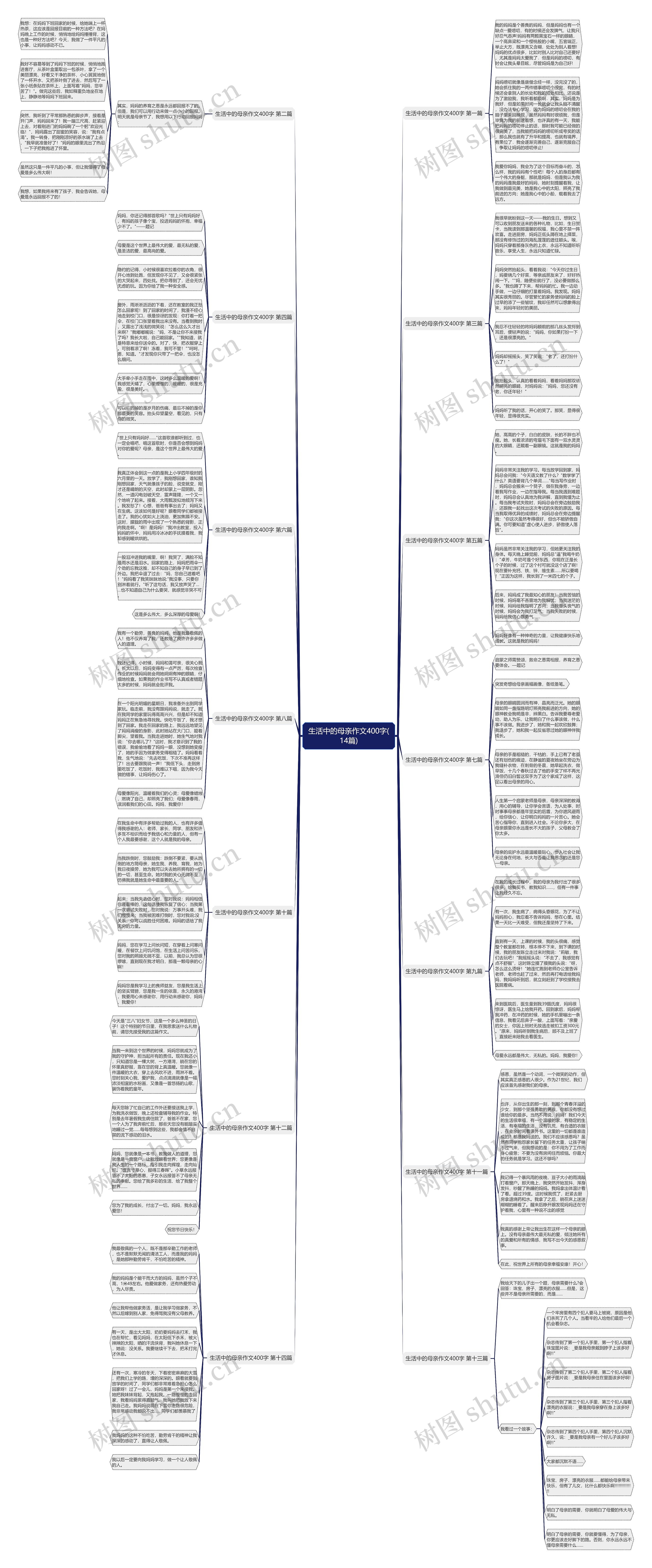 生活中的母亲作文400字(14篇)思维导图
