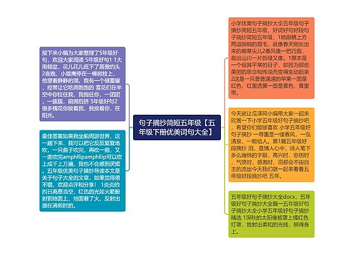 句子摘抄简短五年级【五年级下册优美词句大全】