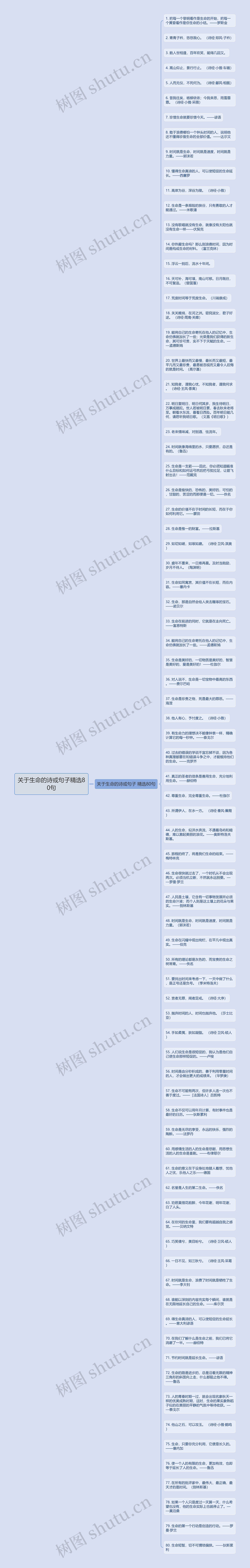 关于生命的诗或句子精选80句思维导图