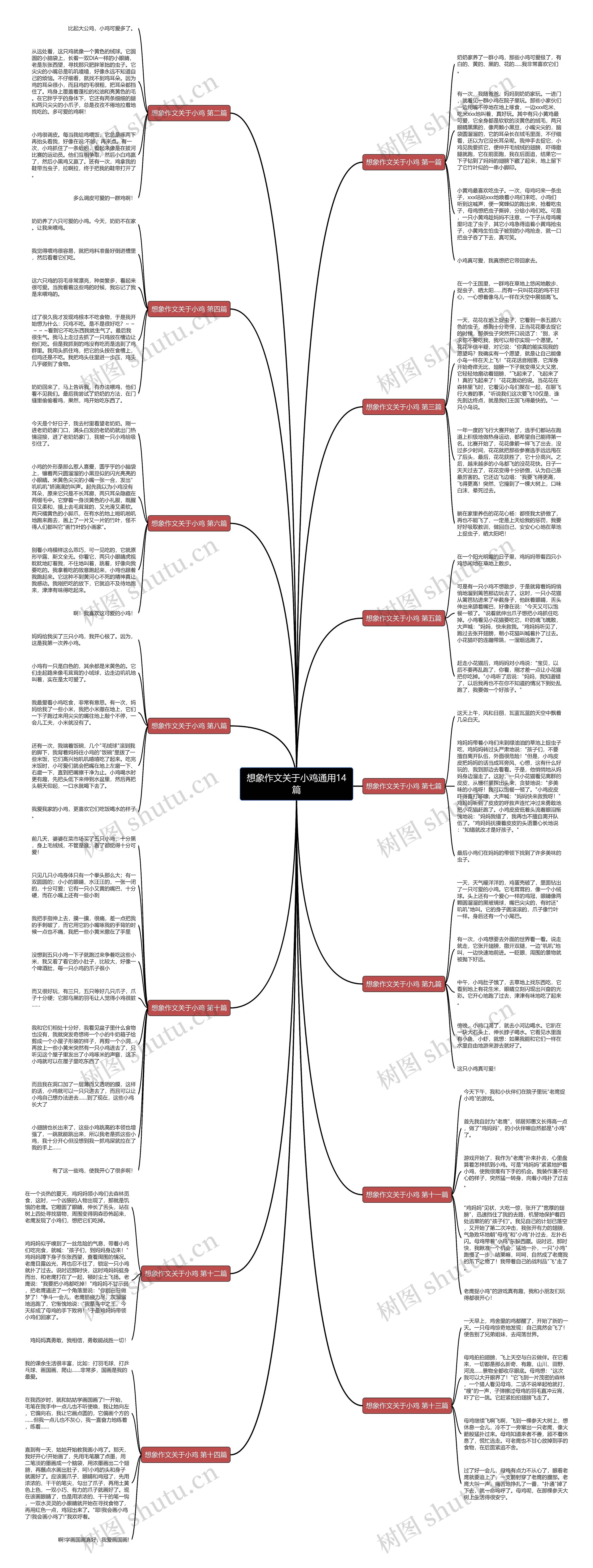 想象作文关于小鸡通用14篇思维导图