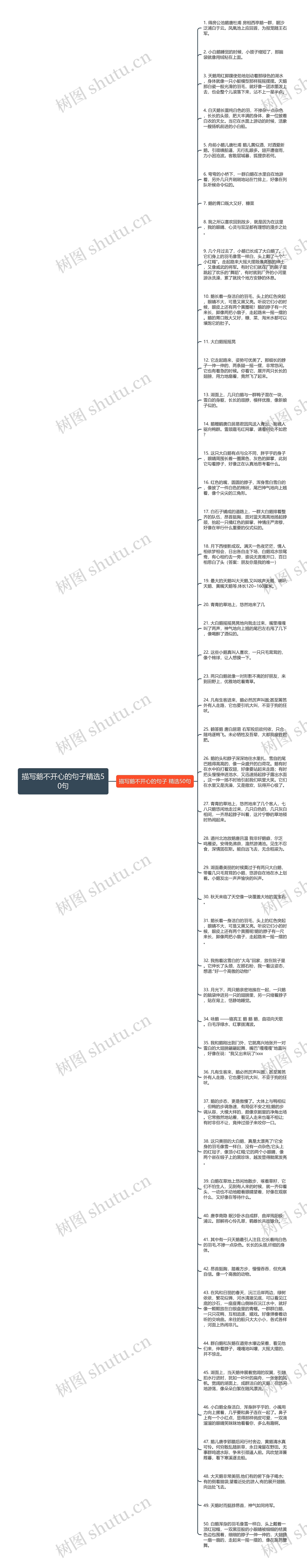 描写鹅不开心的句子精选50句思维导图