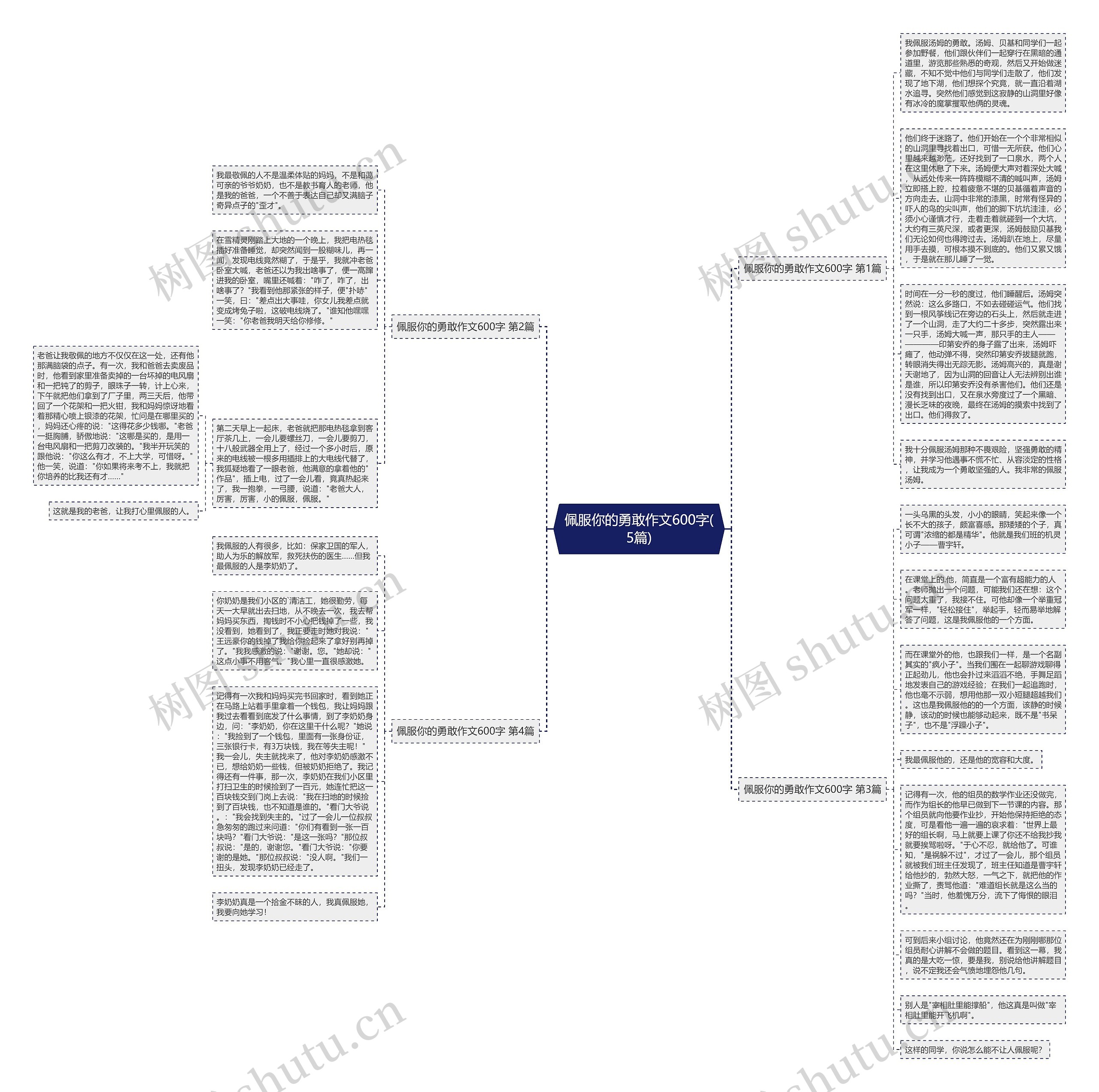 佩服你的勇敢作文600字(5篇)思维导图