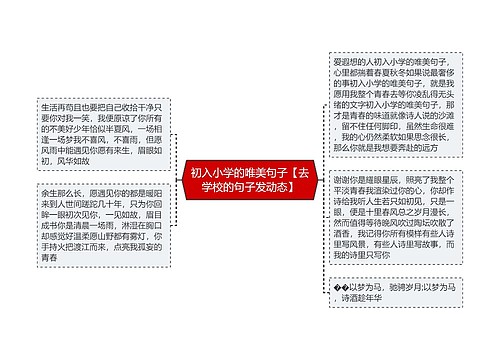 初入小学的唯美句子【去学校的句子发动态】