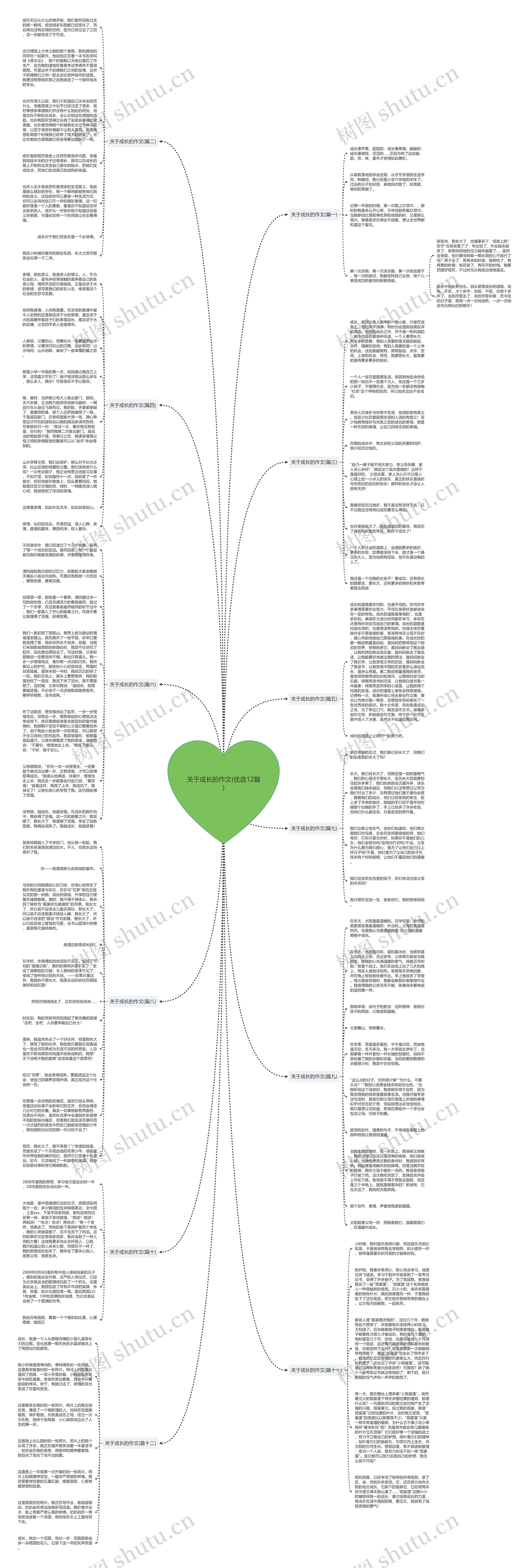 关于成长的作文(优选12篇)思维导图