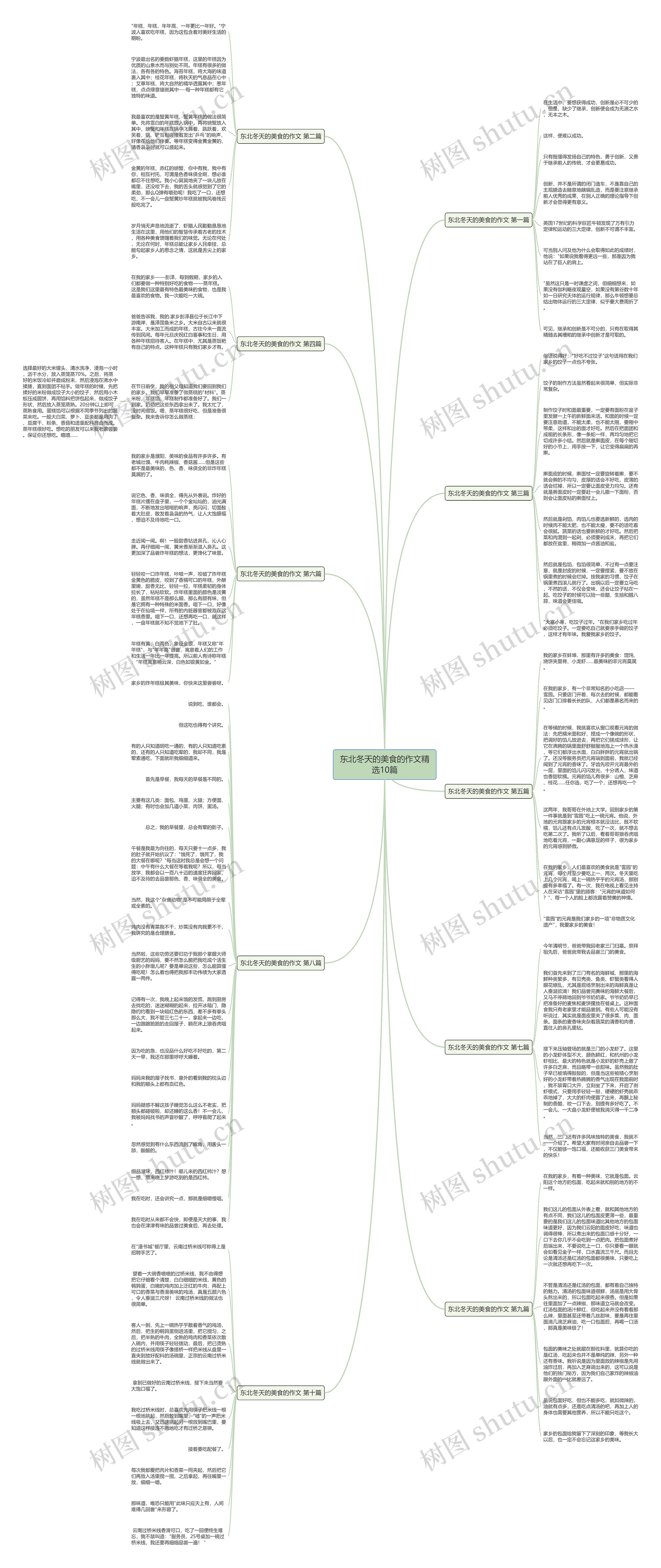 东北冬天的美食的作文精选10篇思维导图