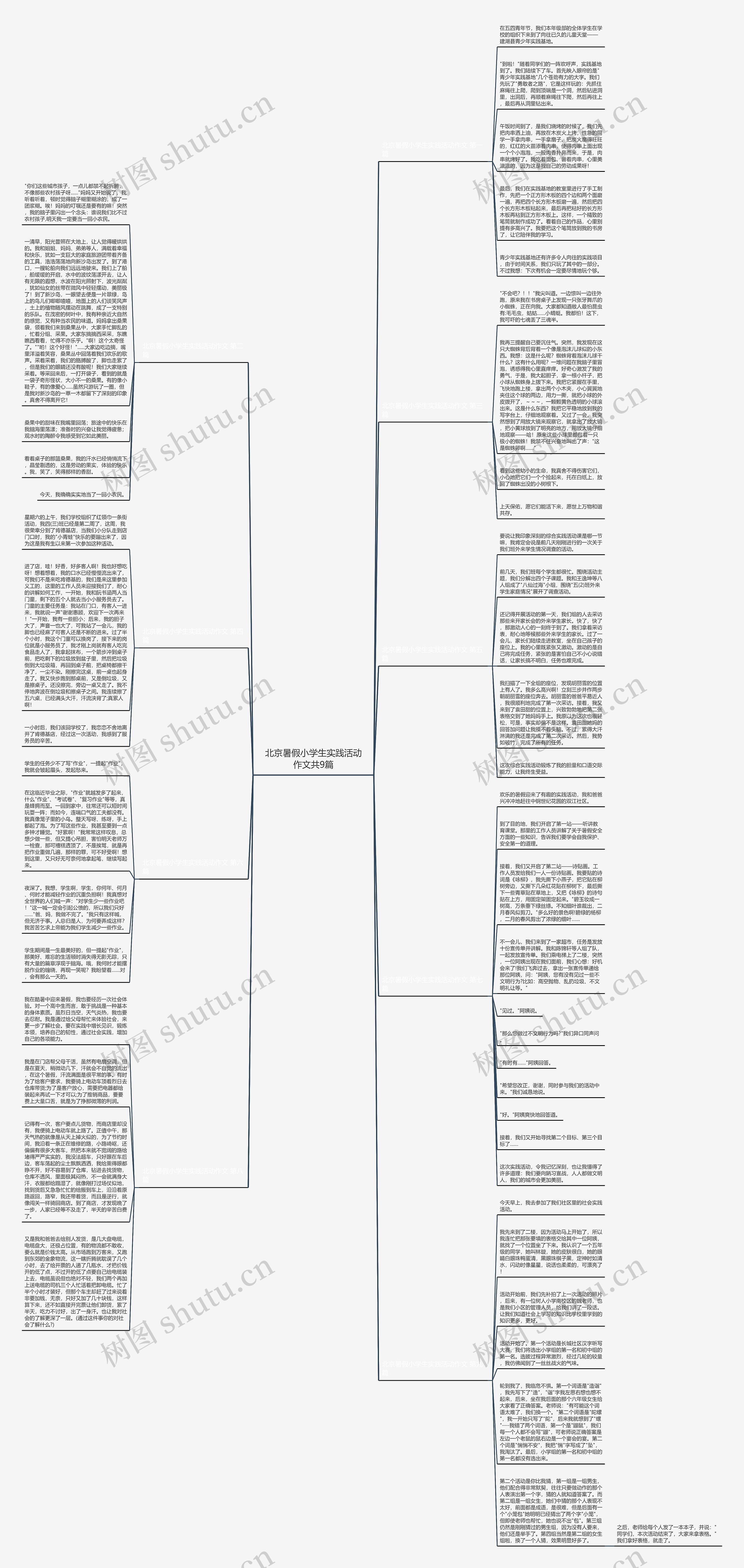 北京暑假小学生实践活动作文共9篇思维导图