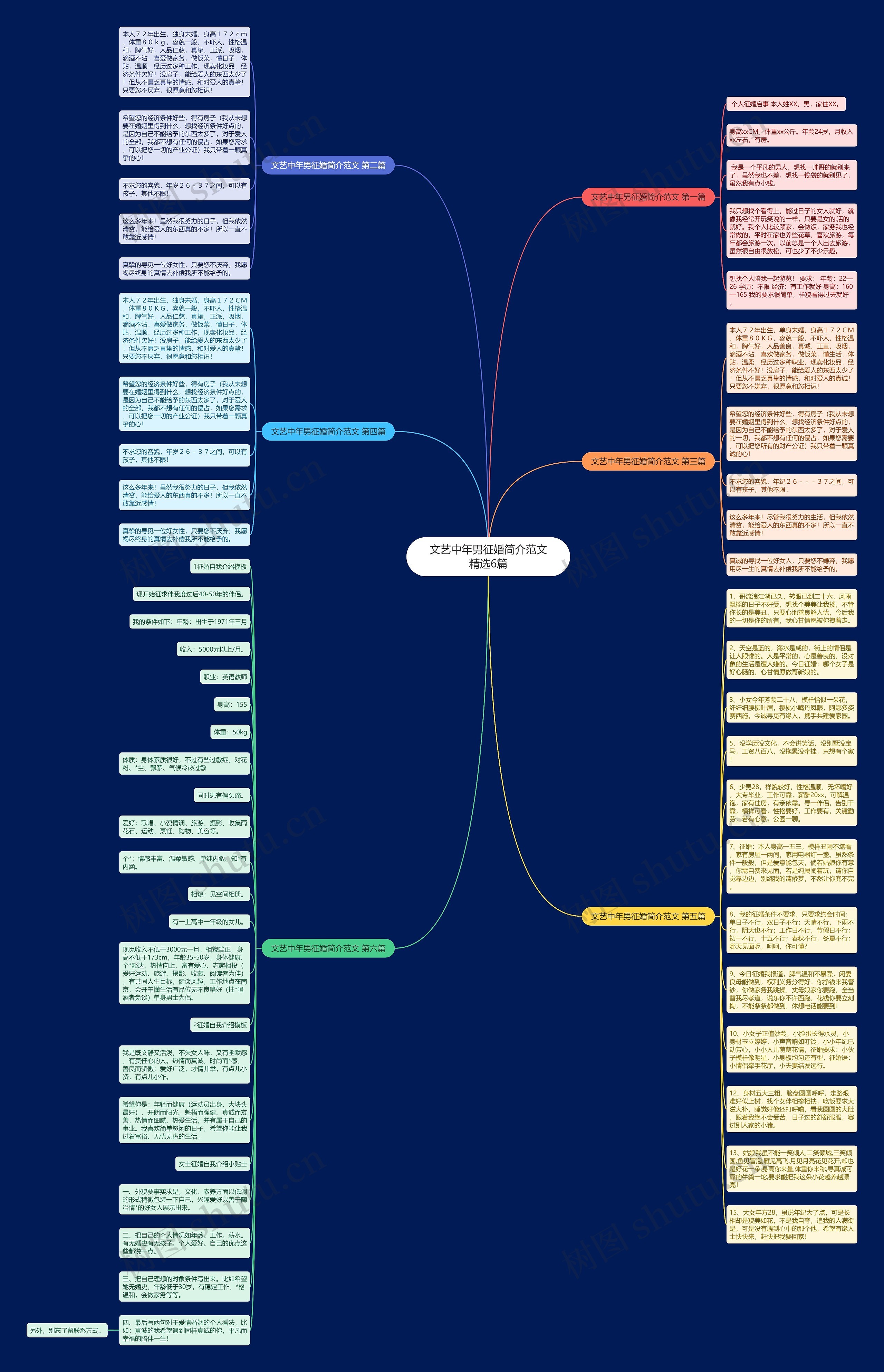文艺中年男征婚简介范文精选6篇思维导图