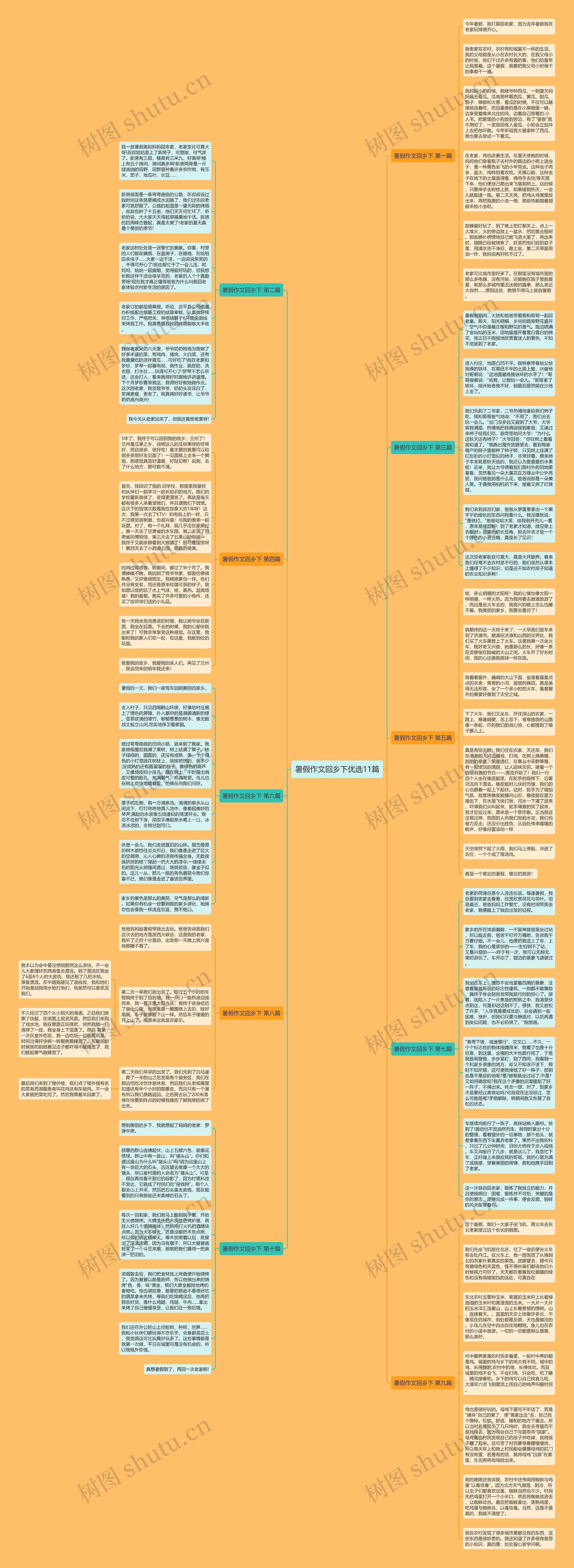 暑假作文回乡下优选11篇思维导图