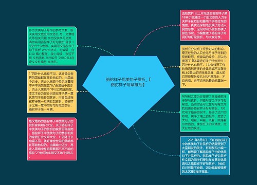 骆驼祥子优美句子赏析_【骆驼祥子每章概括】