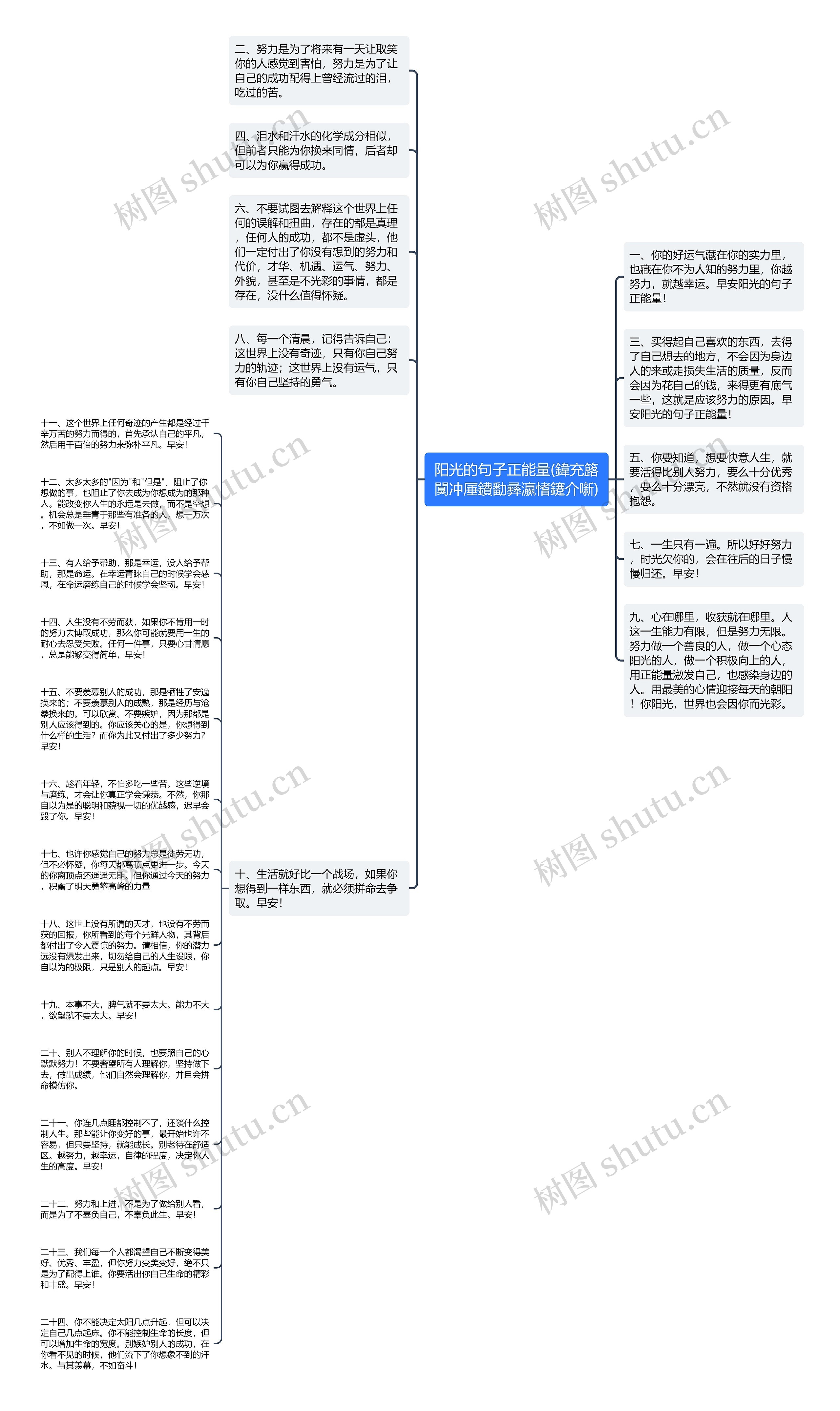 阳光的句子正能量(鍏充簬闃冲厜鐨勫彞瀛愭鑳介噺)思维导图