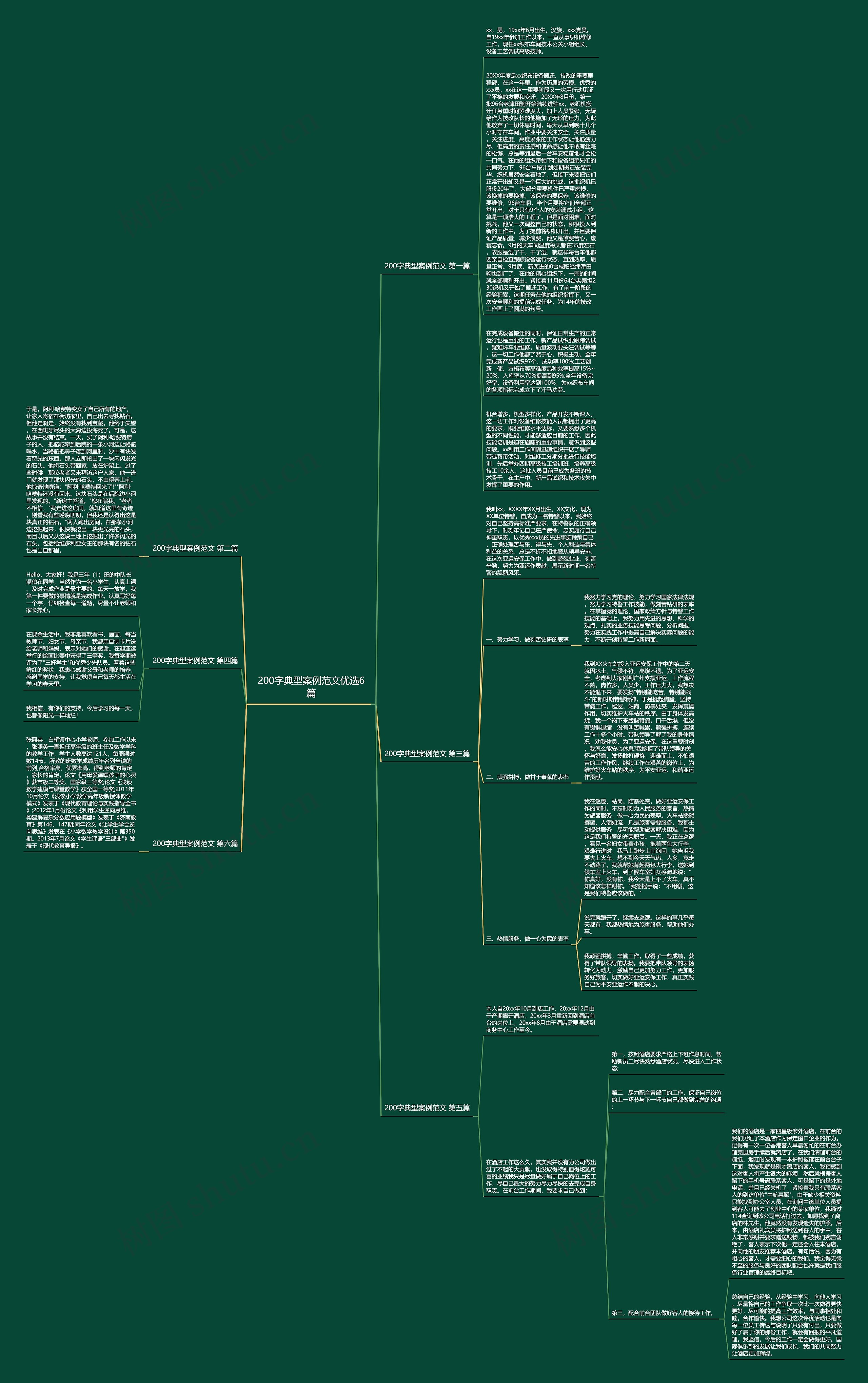 200字典型案例范文优选6篇思维导图