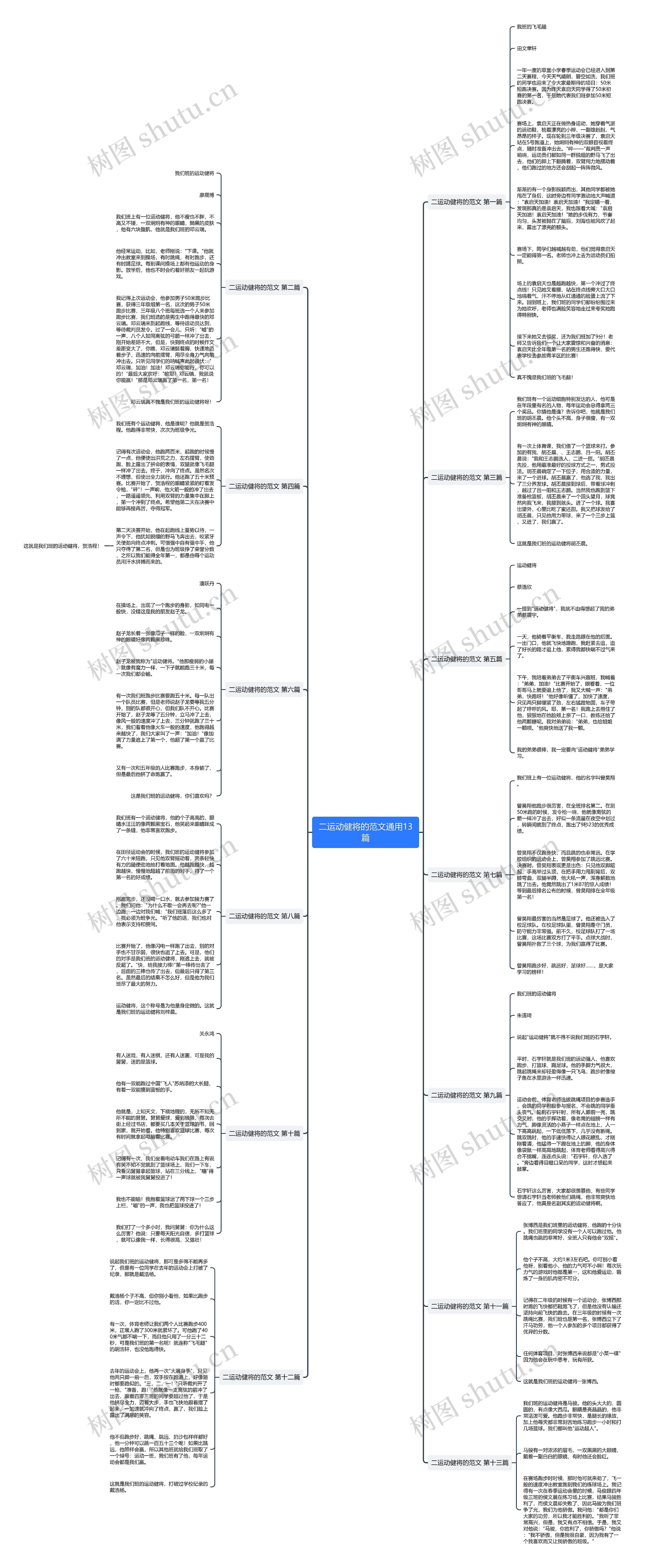 二运动健将的范文通用13篇思维导图