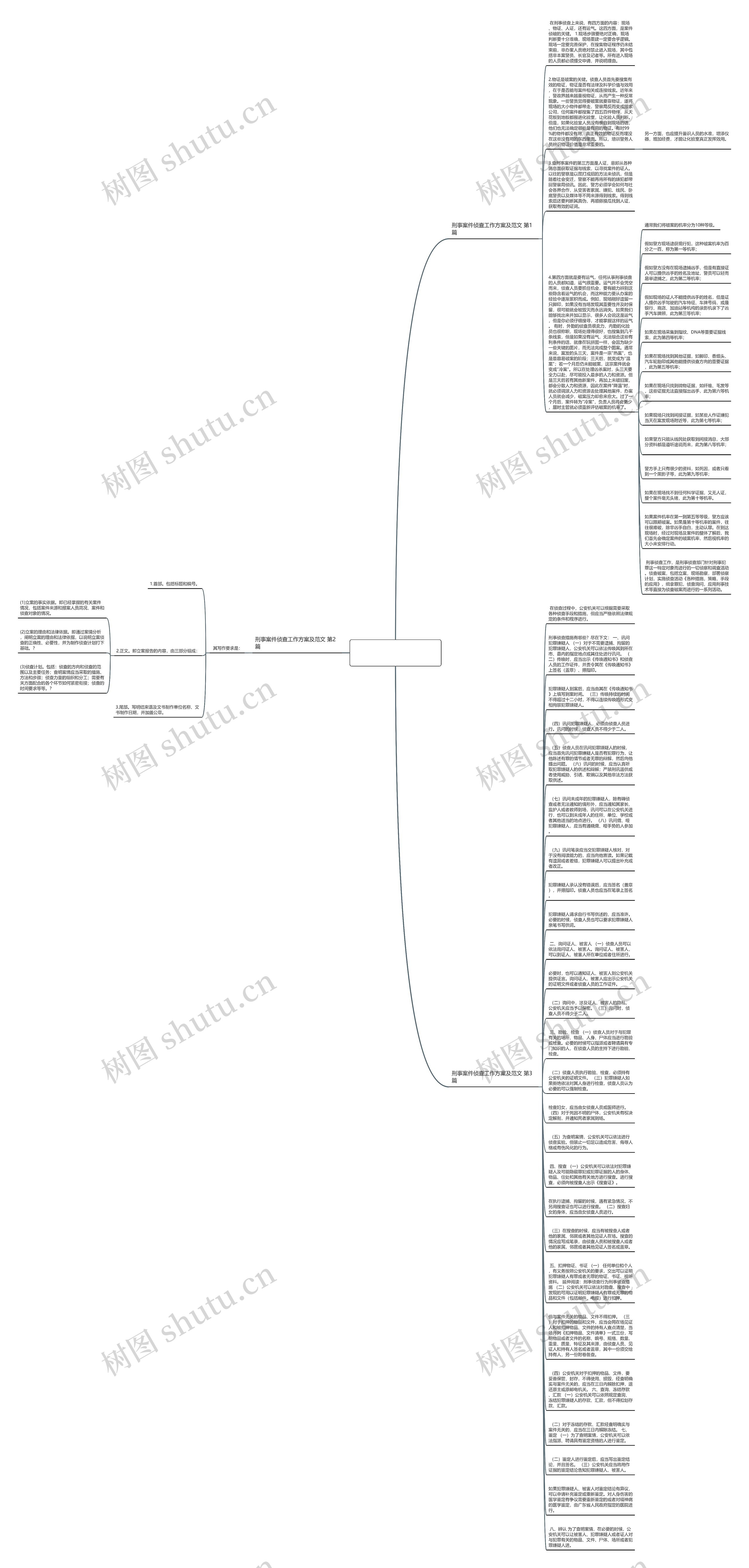 刑事案件侦查工作方案及范文(共3篇)思维导图