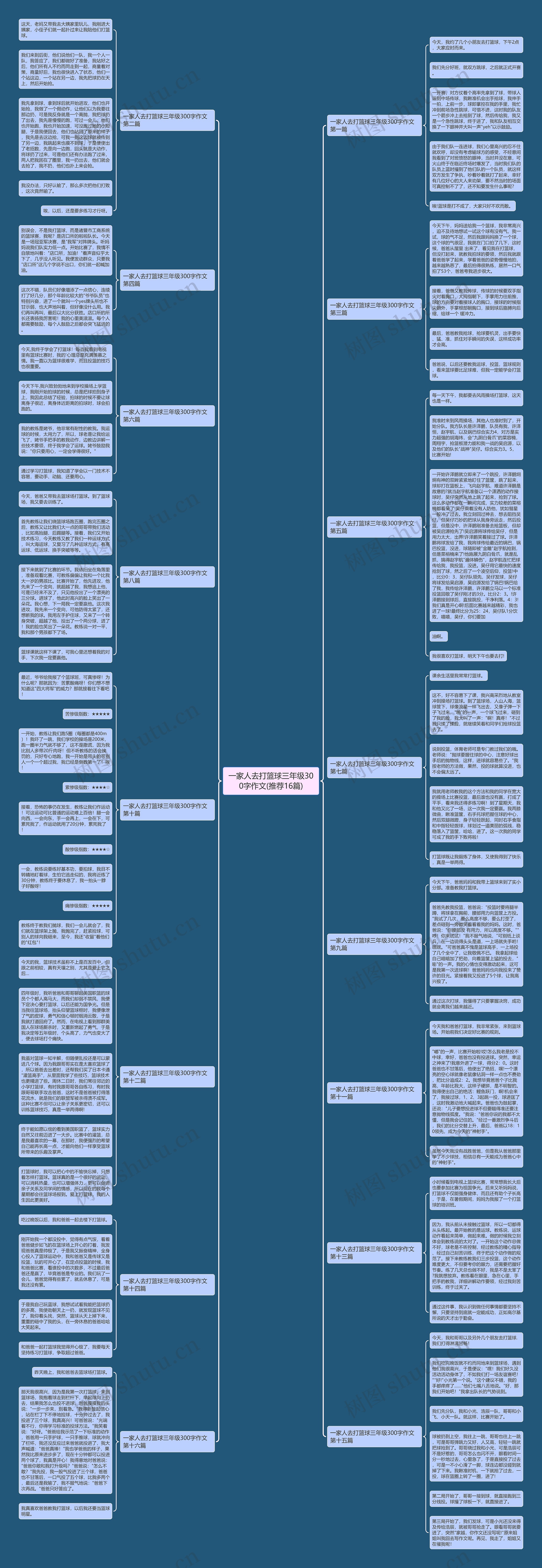 一家人去打篮球三年级300字作文(推荐16篇)思维导图