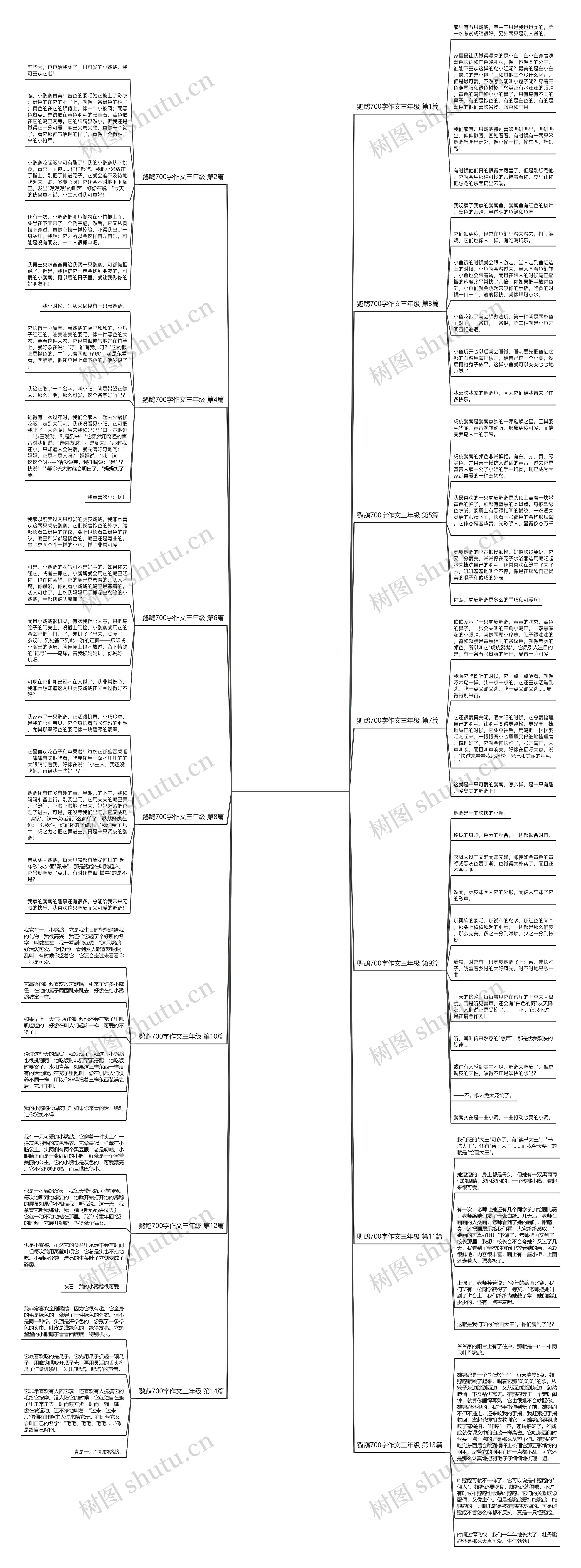 鹦鹉700字作文三年级(优选14篇)思维导图