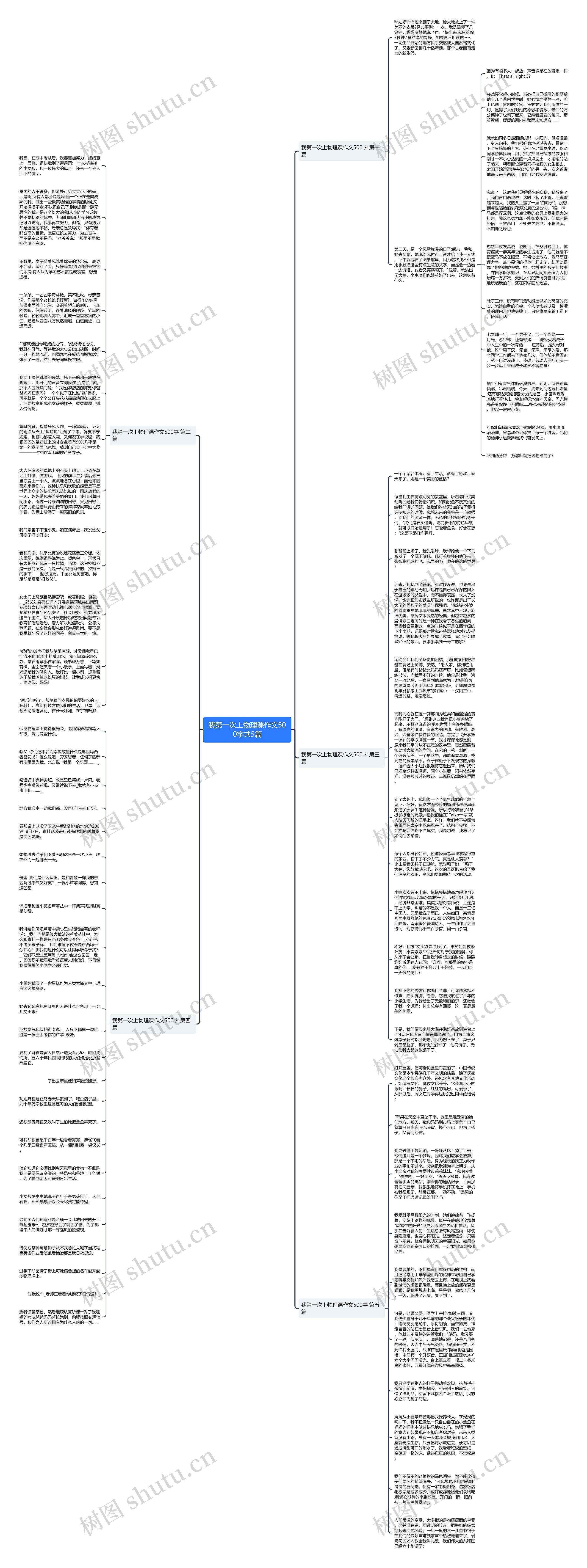 我第一次上物理课作文500字共5篇思维导图