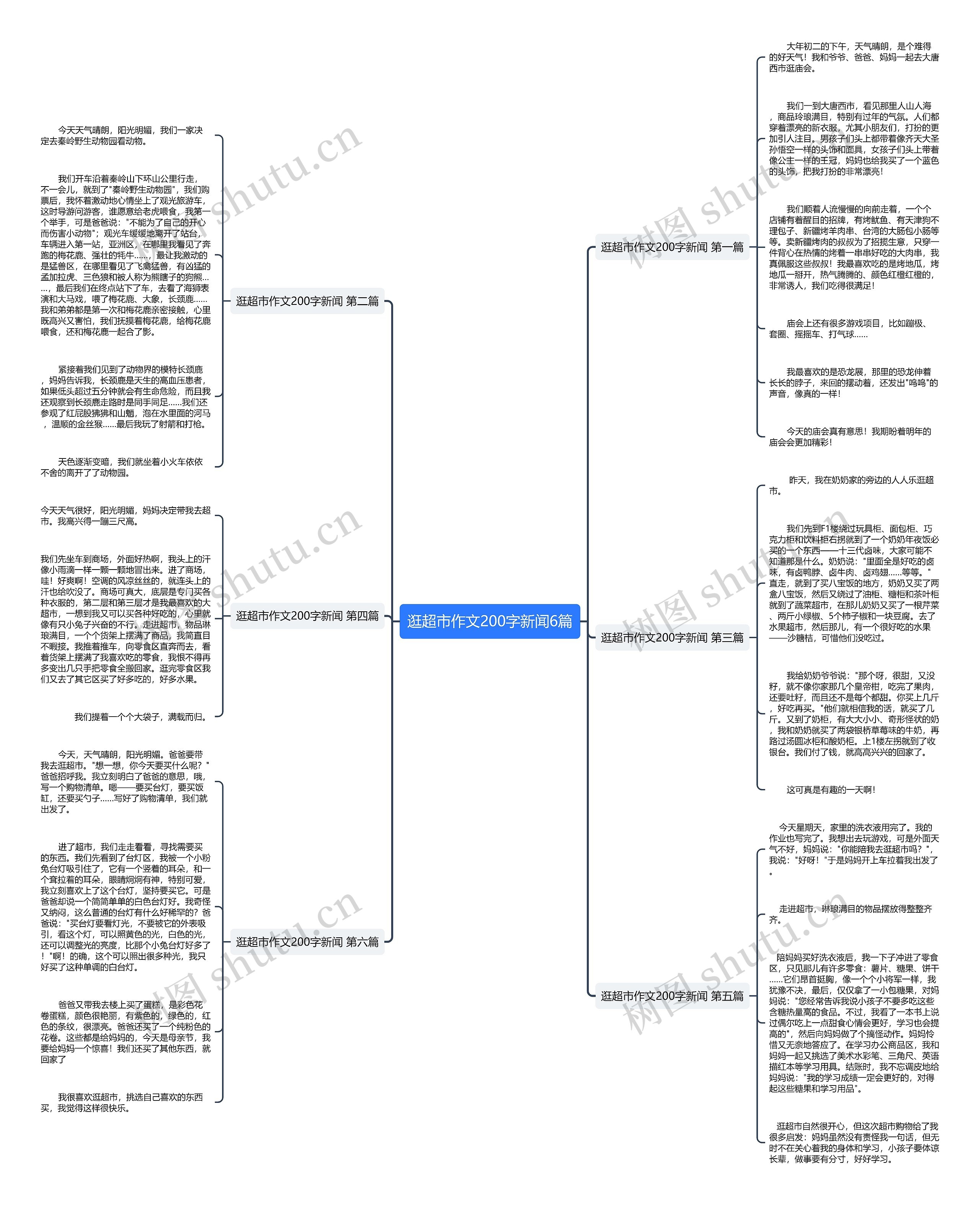 逛超市作文200字新闻6篇思维导图