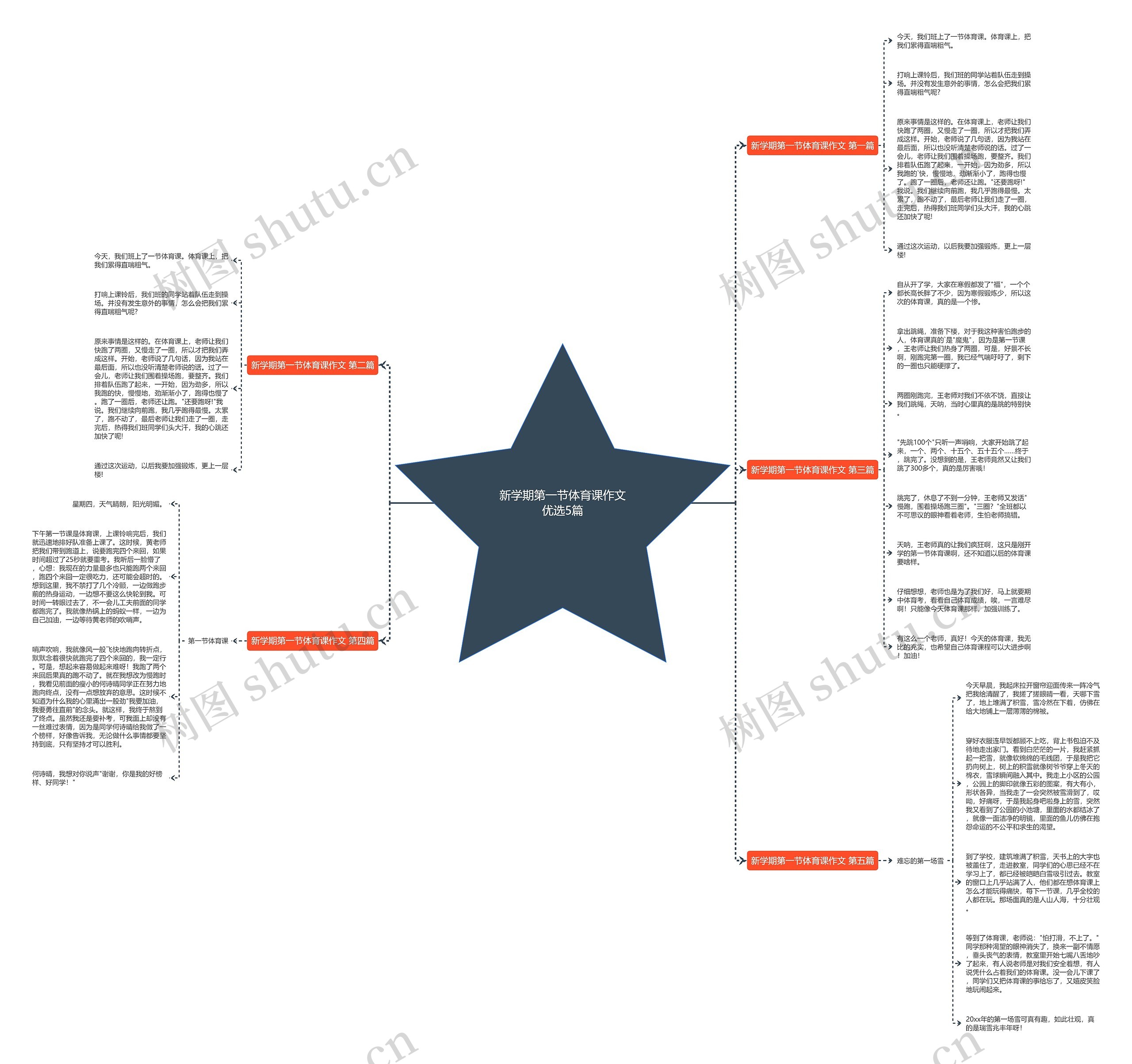 新学期第一节体育课作文优选5篇思维导图