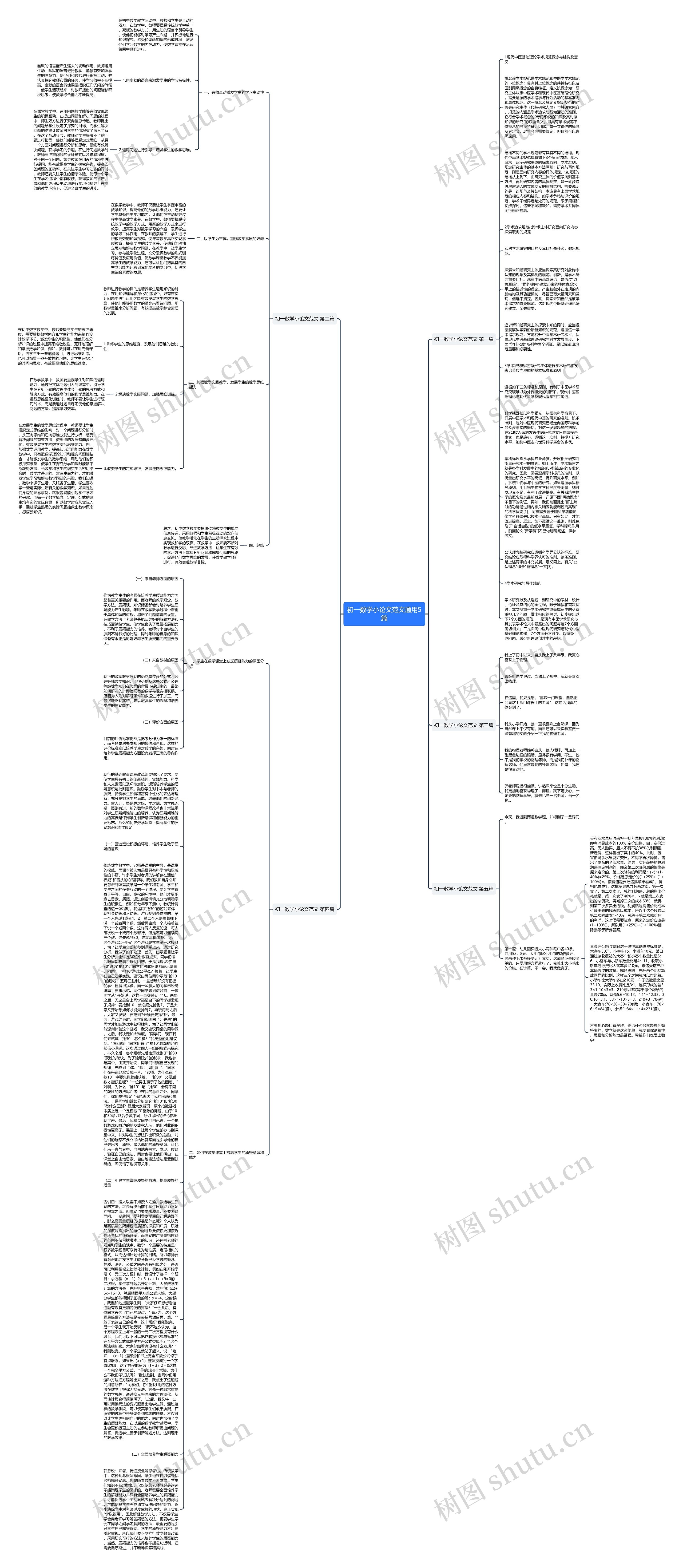 初一数学小论文范文通用5篇思维导图