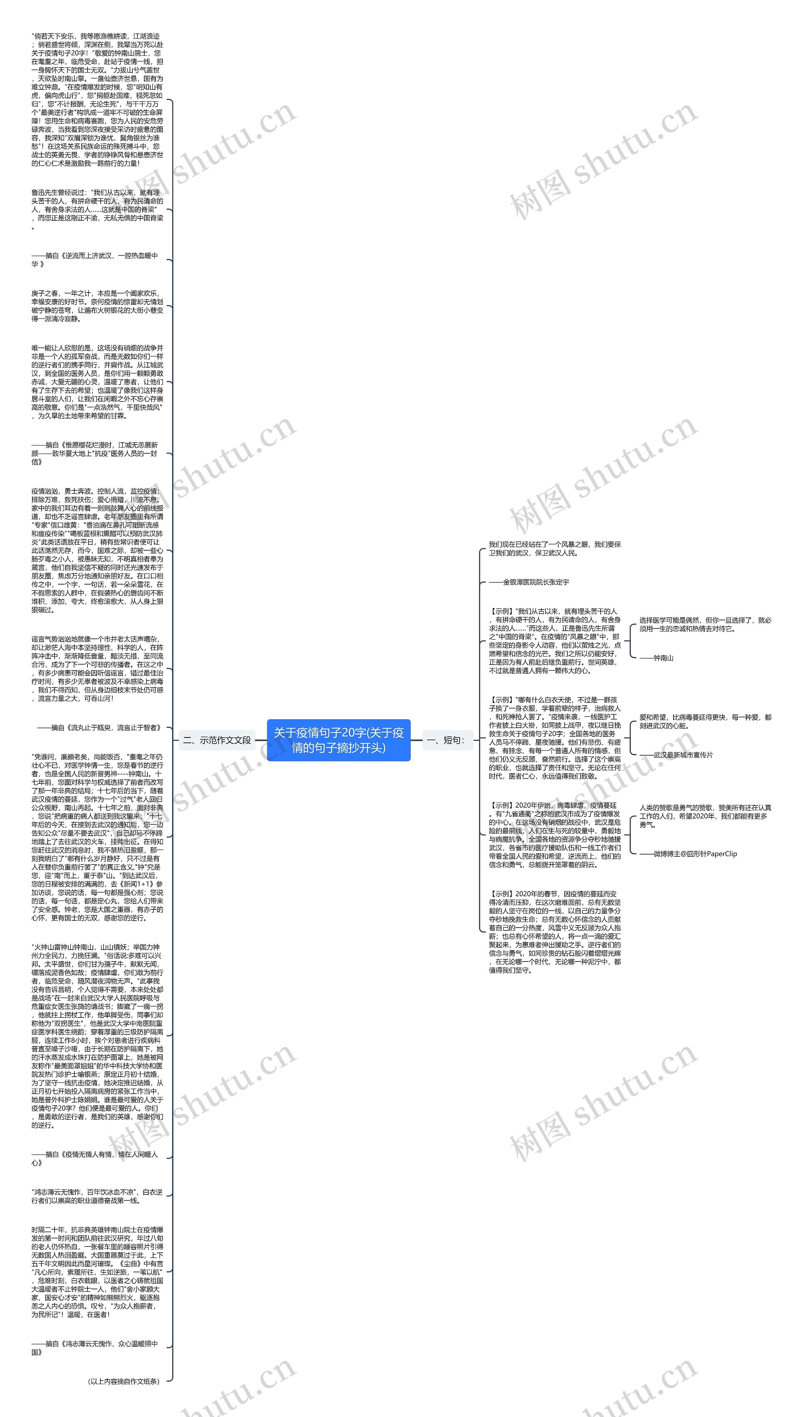 关于疫情句子20字(关于疫情的句子摘抄开头)思维导图