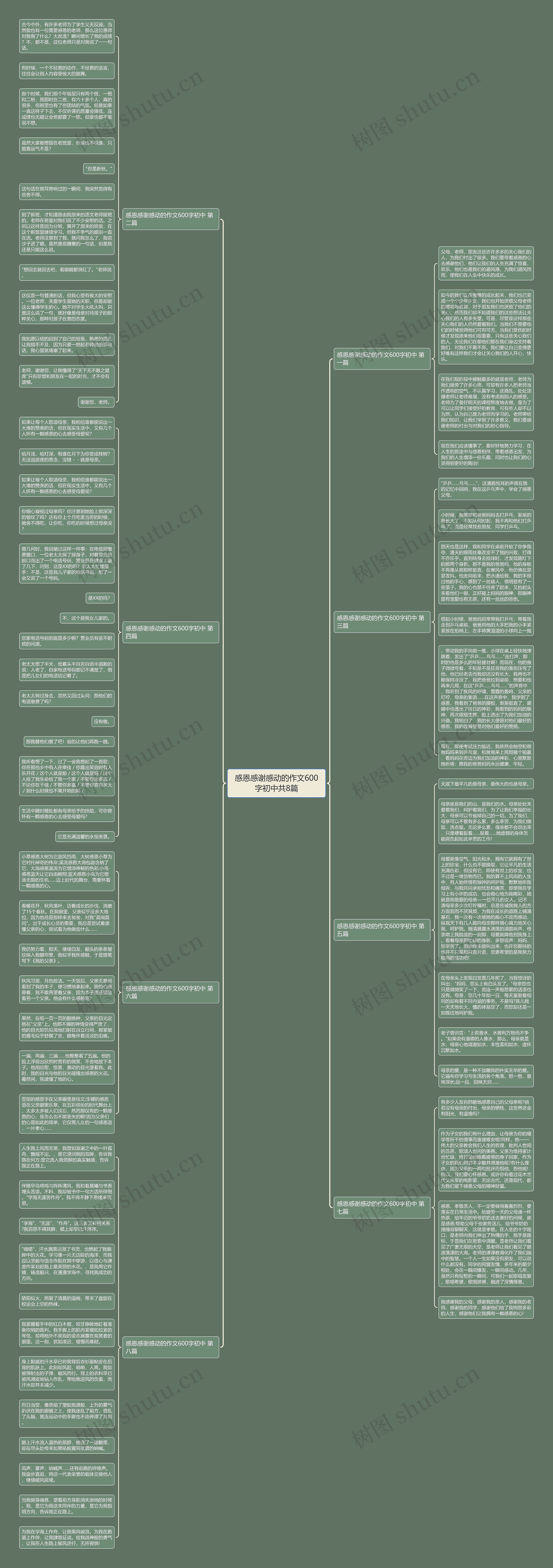感恩感谢感动的作文600字初中共8篇思维导图