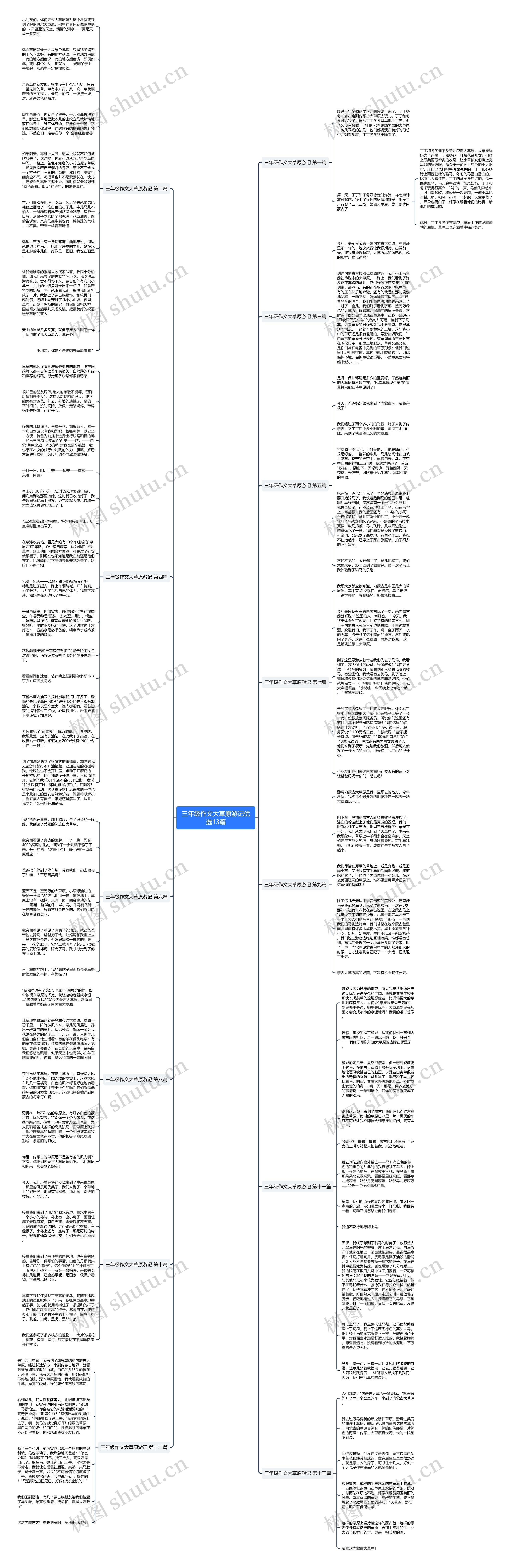 三年级作文大草原游记优选13篇思维导图
