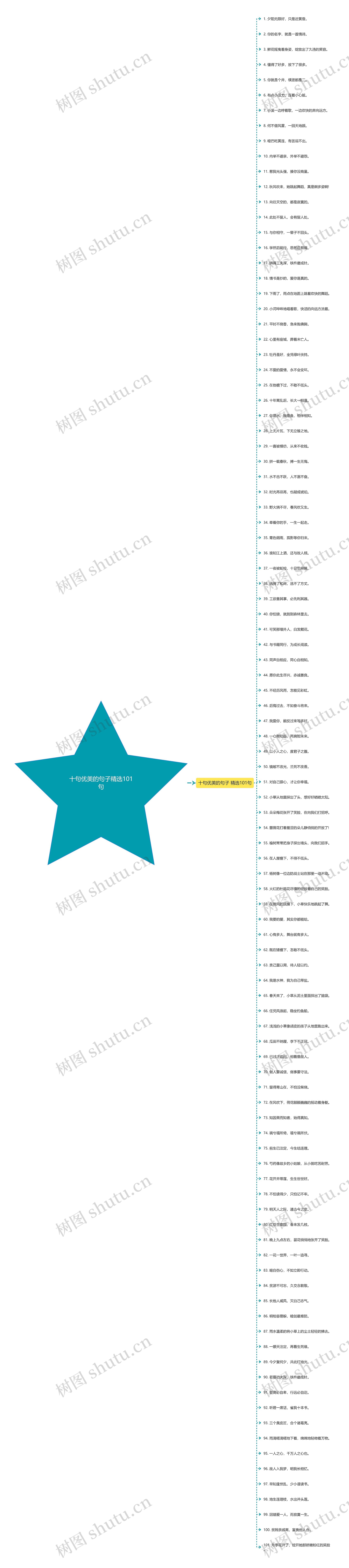 十句优美的句子精选101句思维导图