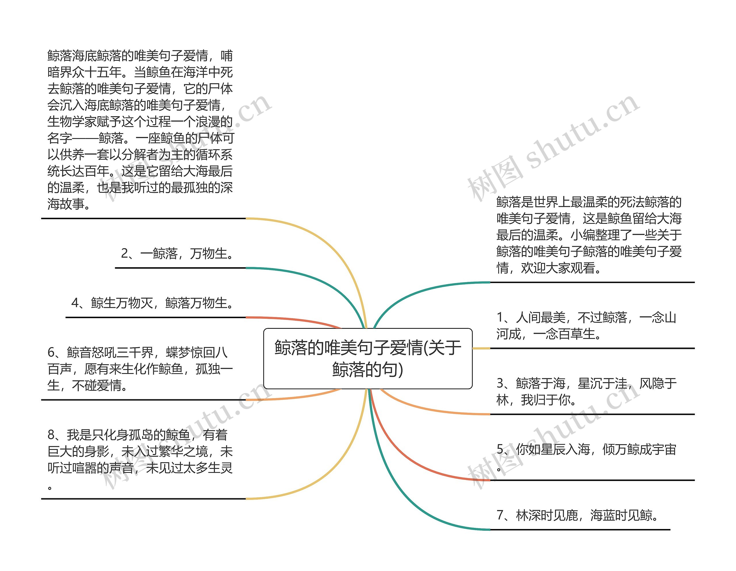 鲸落的唯美句子爱情(关于鲸落的句)思维导图