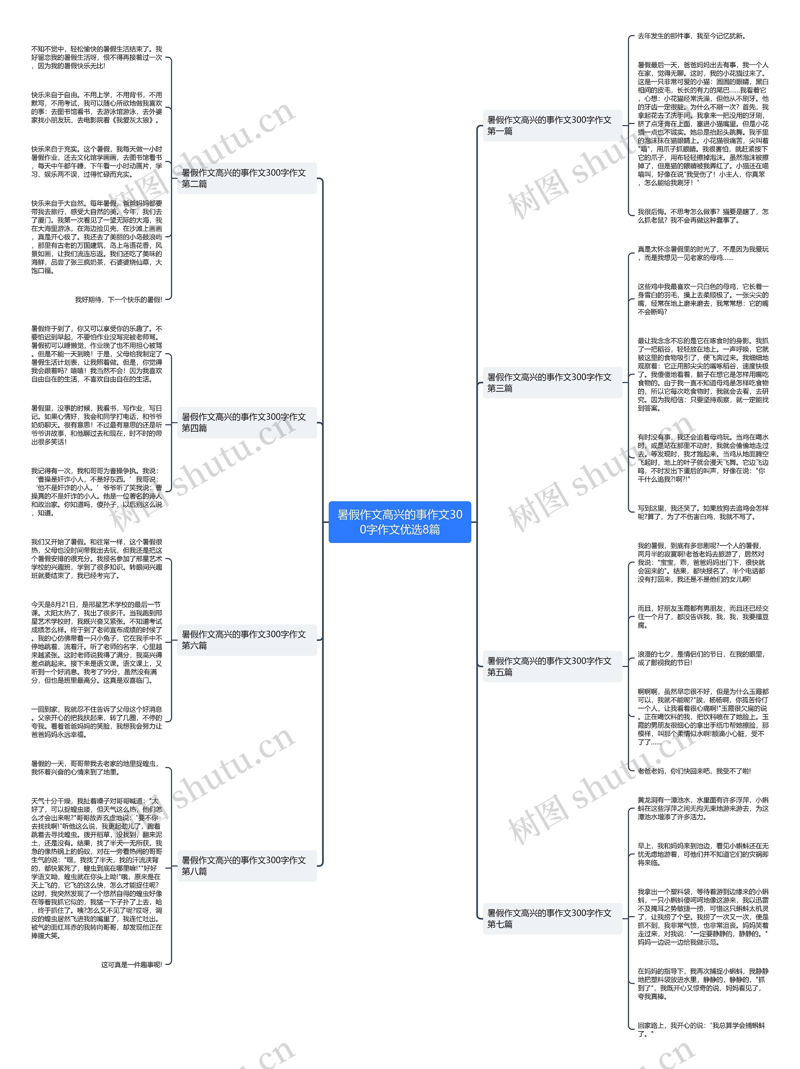 暑假作文高兴的事作文300字作文优选8篇思维导图
