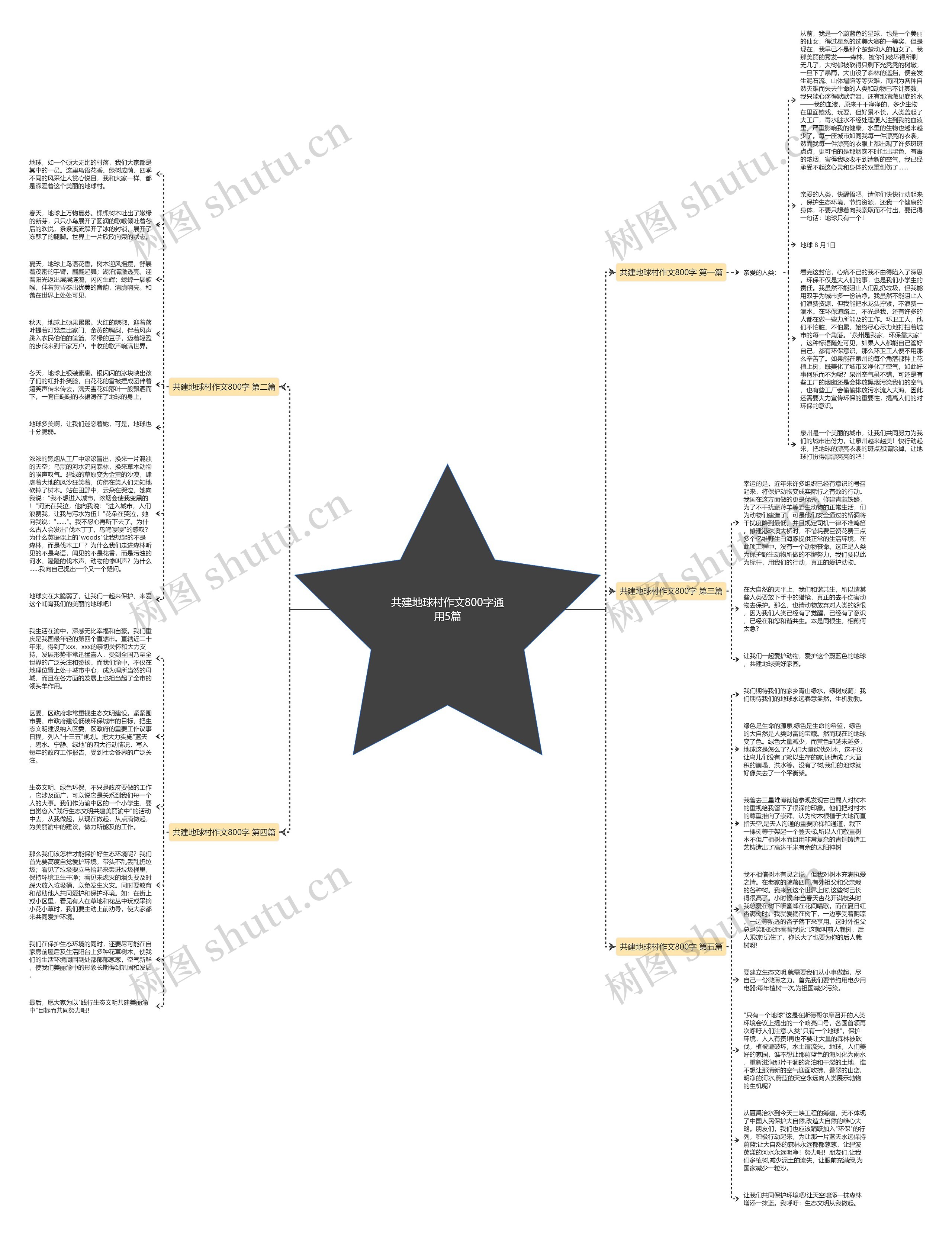 共建地球村作文800字通用5篇思维导图