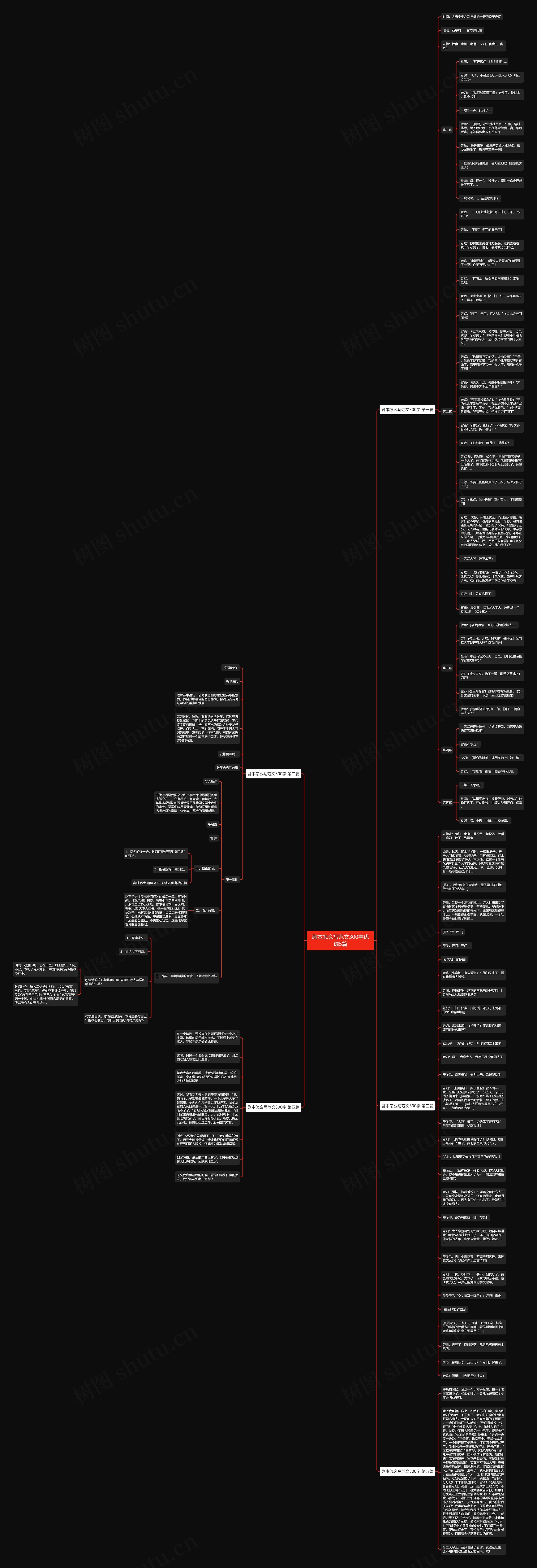 剧本怎么写范文300字优选5篇思维导图