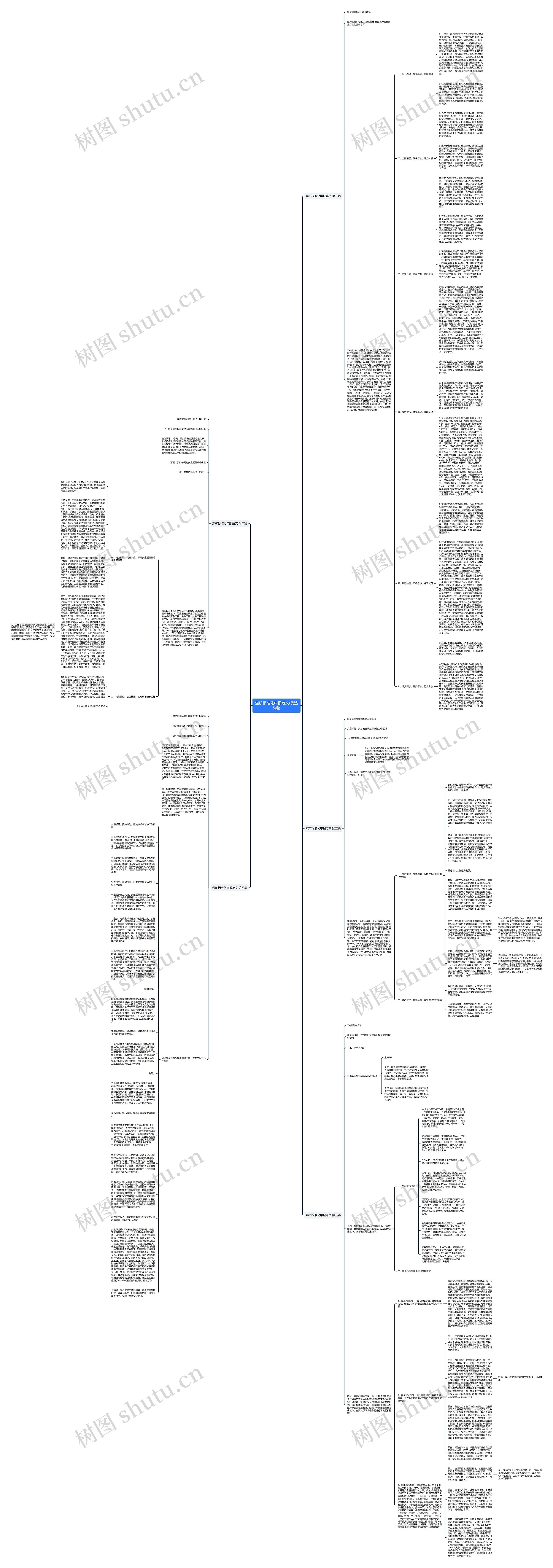 煤矿标准化申报范文(优选5篇)思维导图