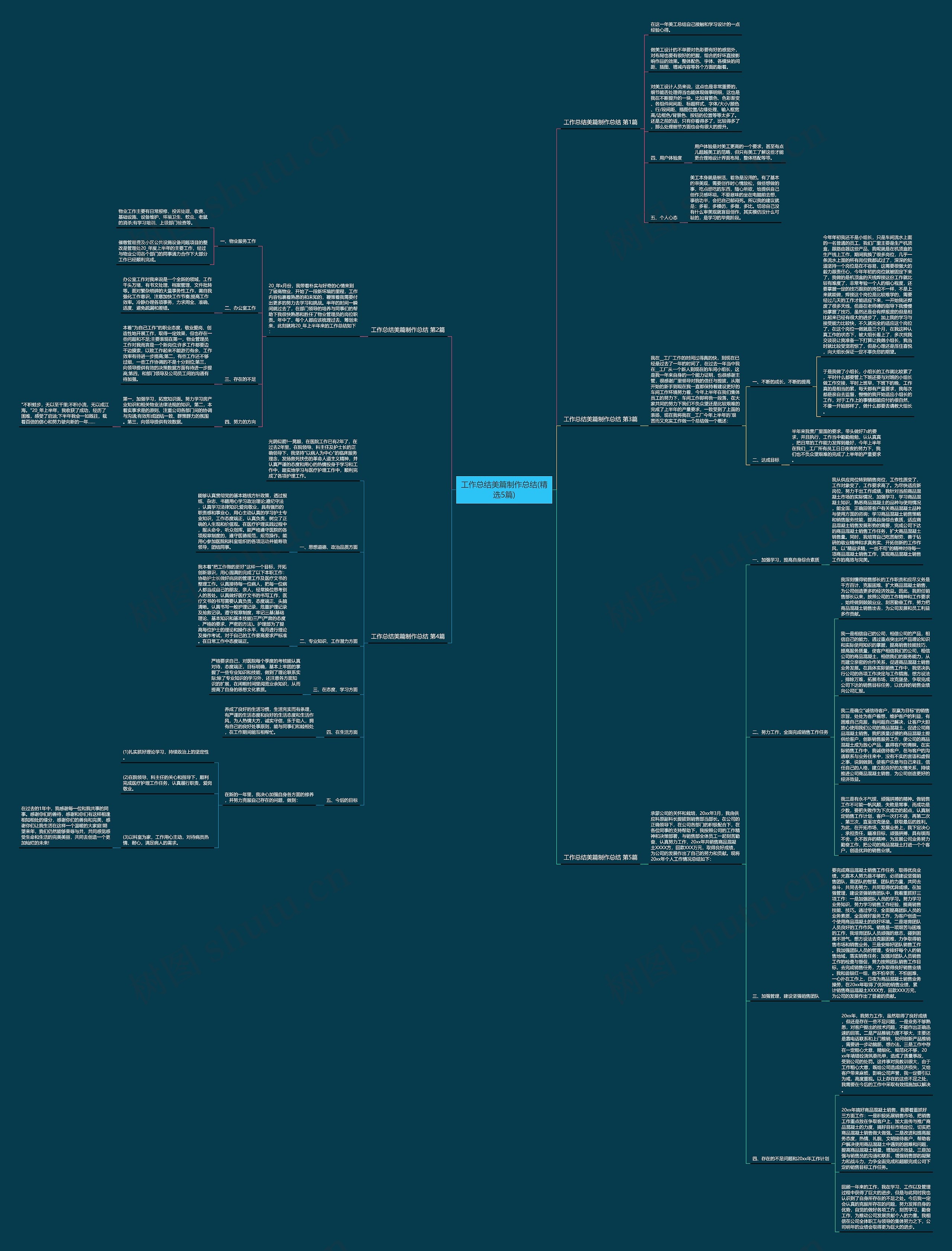 工作总结美篇制作总结(精选5篇)思维导图