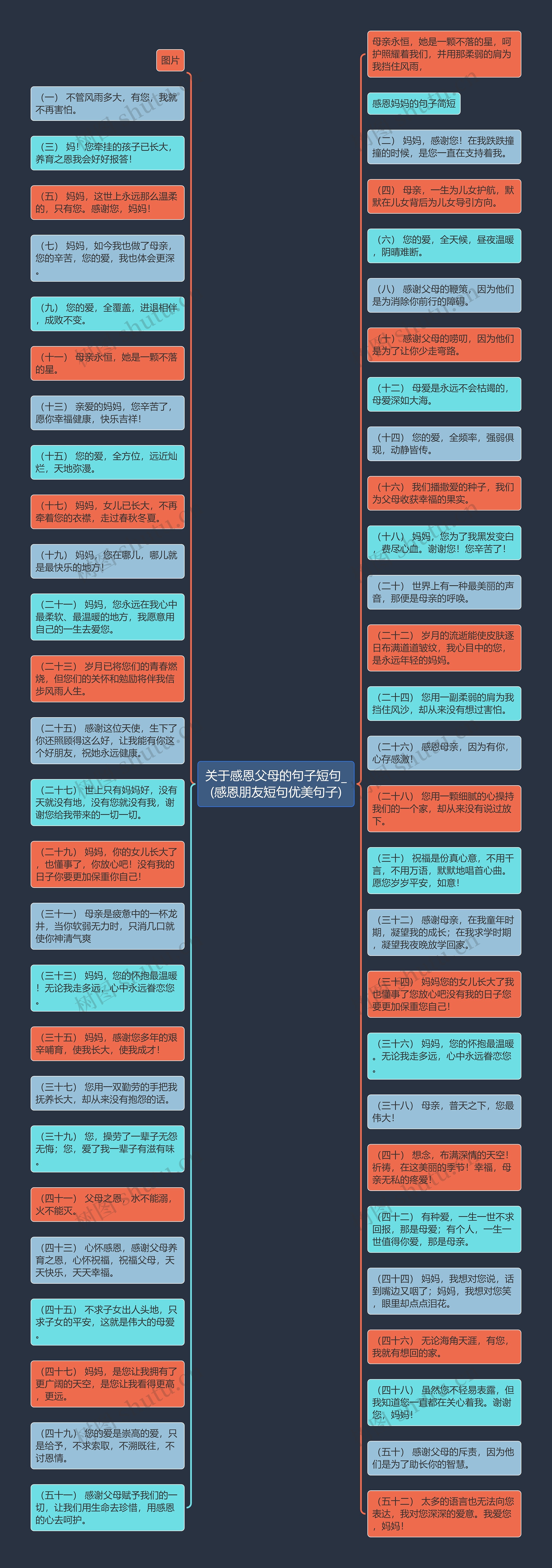 关于感恩父母的句子短句_(感恩朋友短句优美句子)思维导图