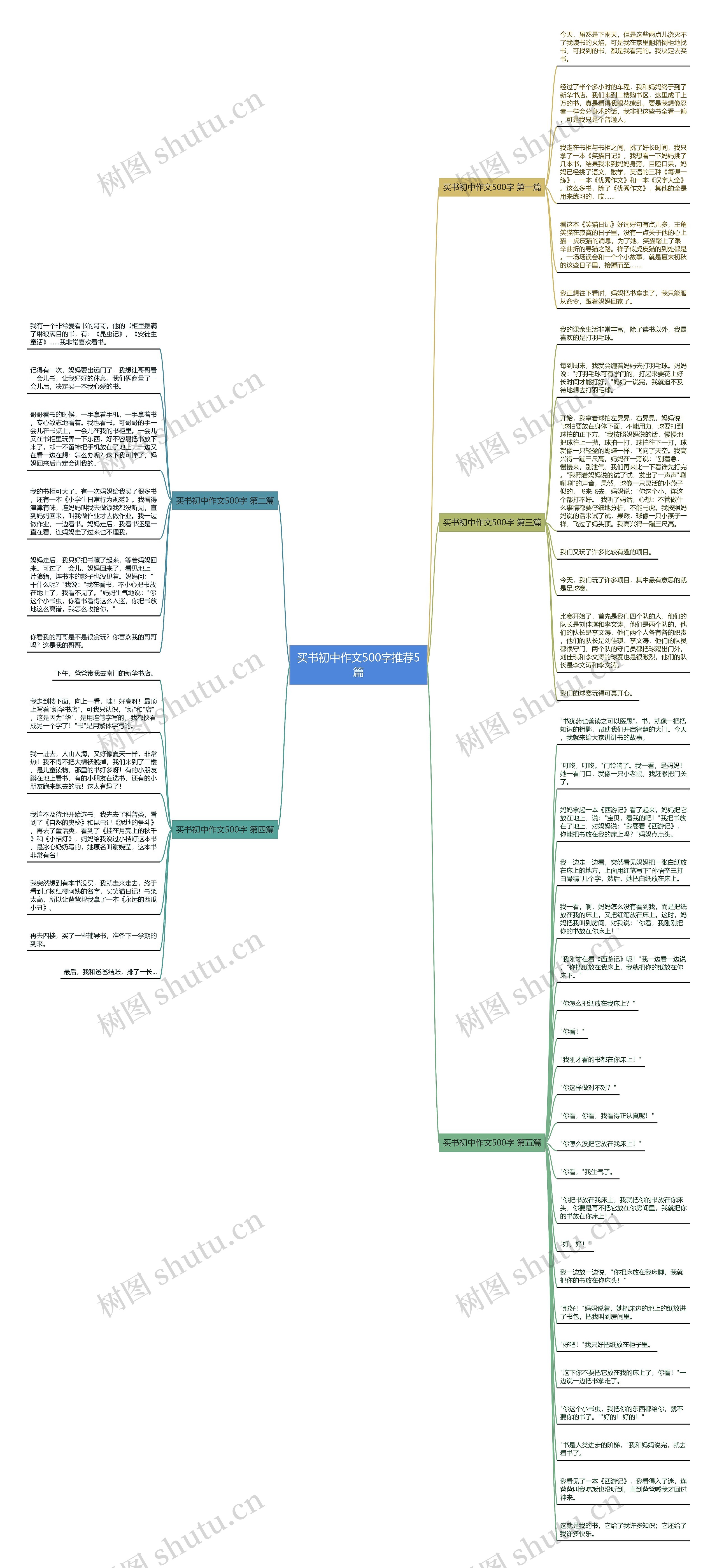 买书初中作文500字推荐5篇思维导图