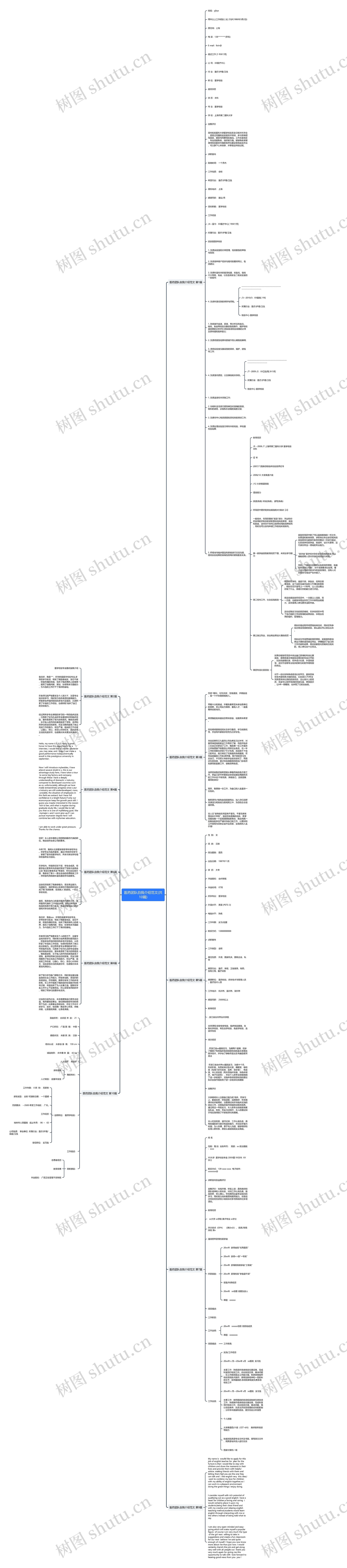 医药团队自我介绍范文(共10篇)思维导图