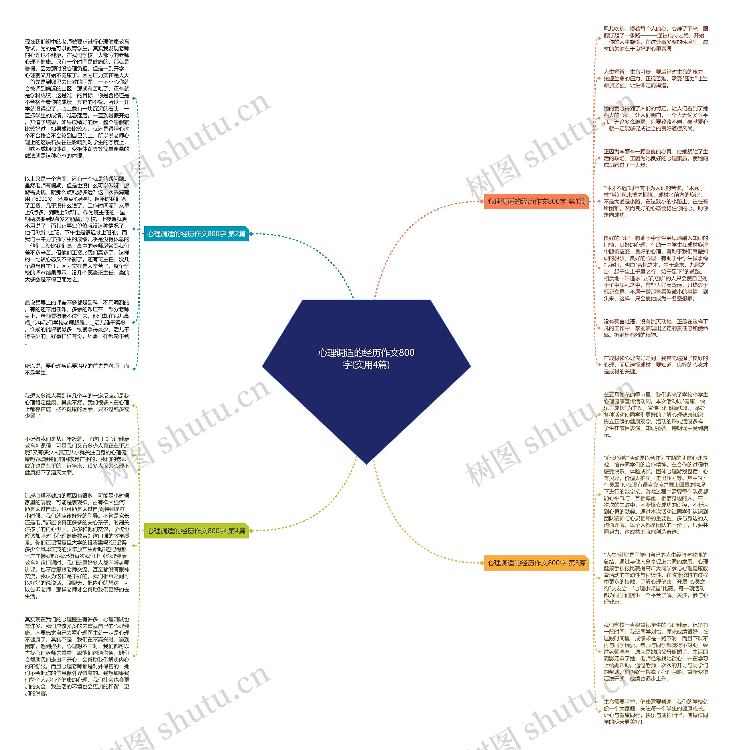 心理调适的经历作文800字(实用4篇)思维导图
