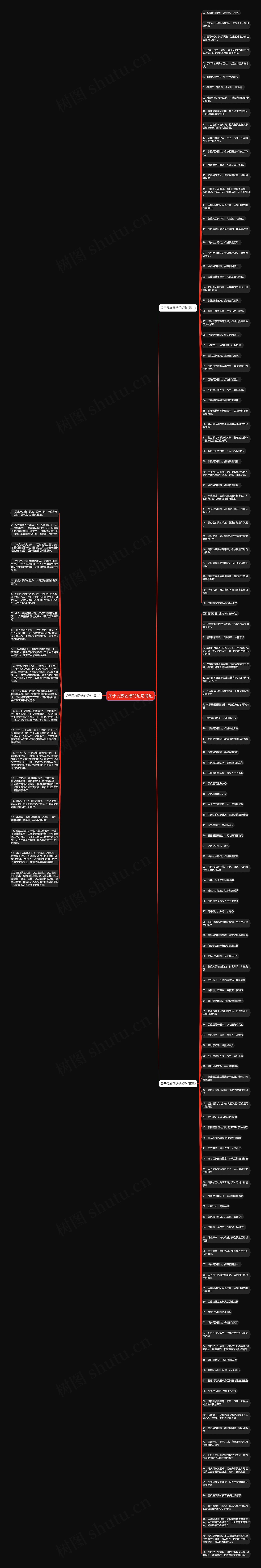 关于民族团结的短句简短思维导图