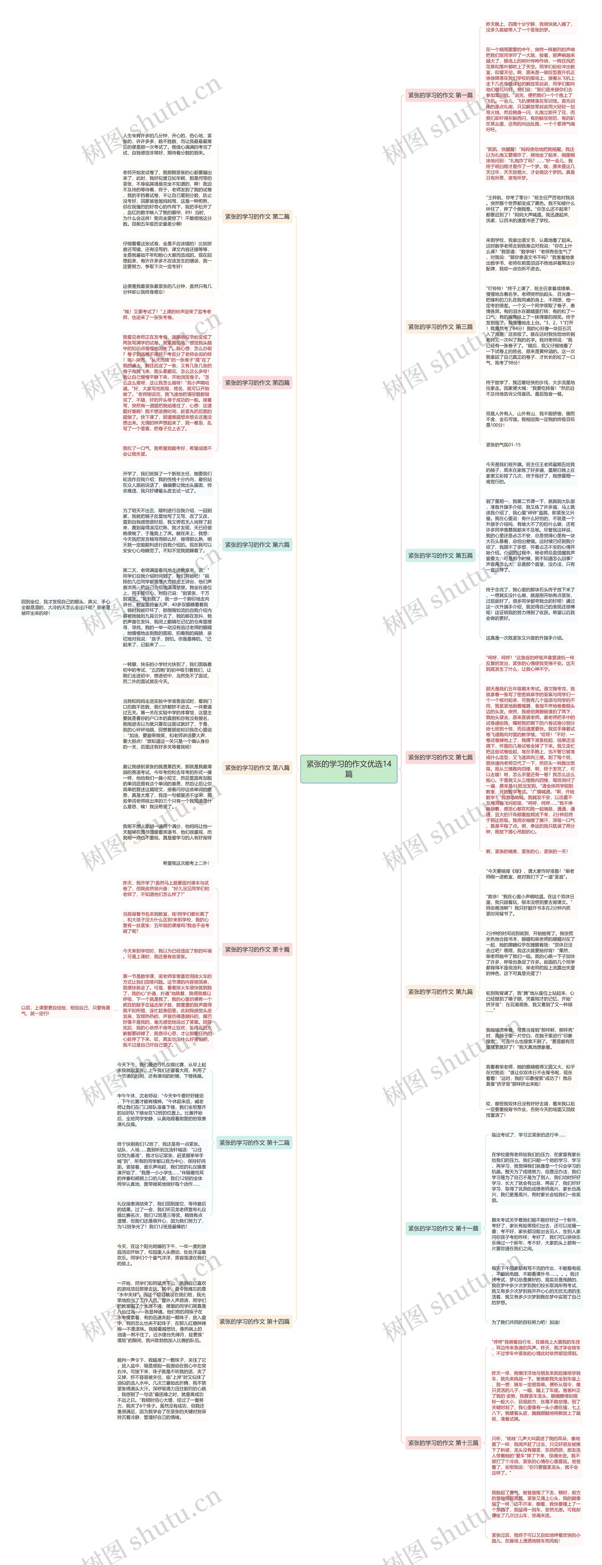 紧张的学习的作文优选14篇思维导图