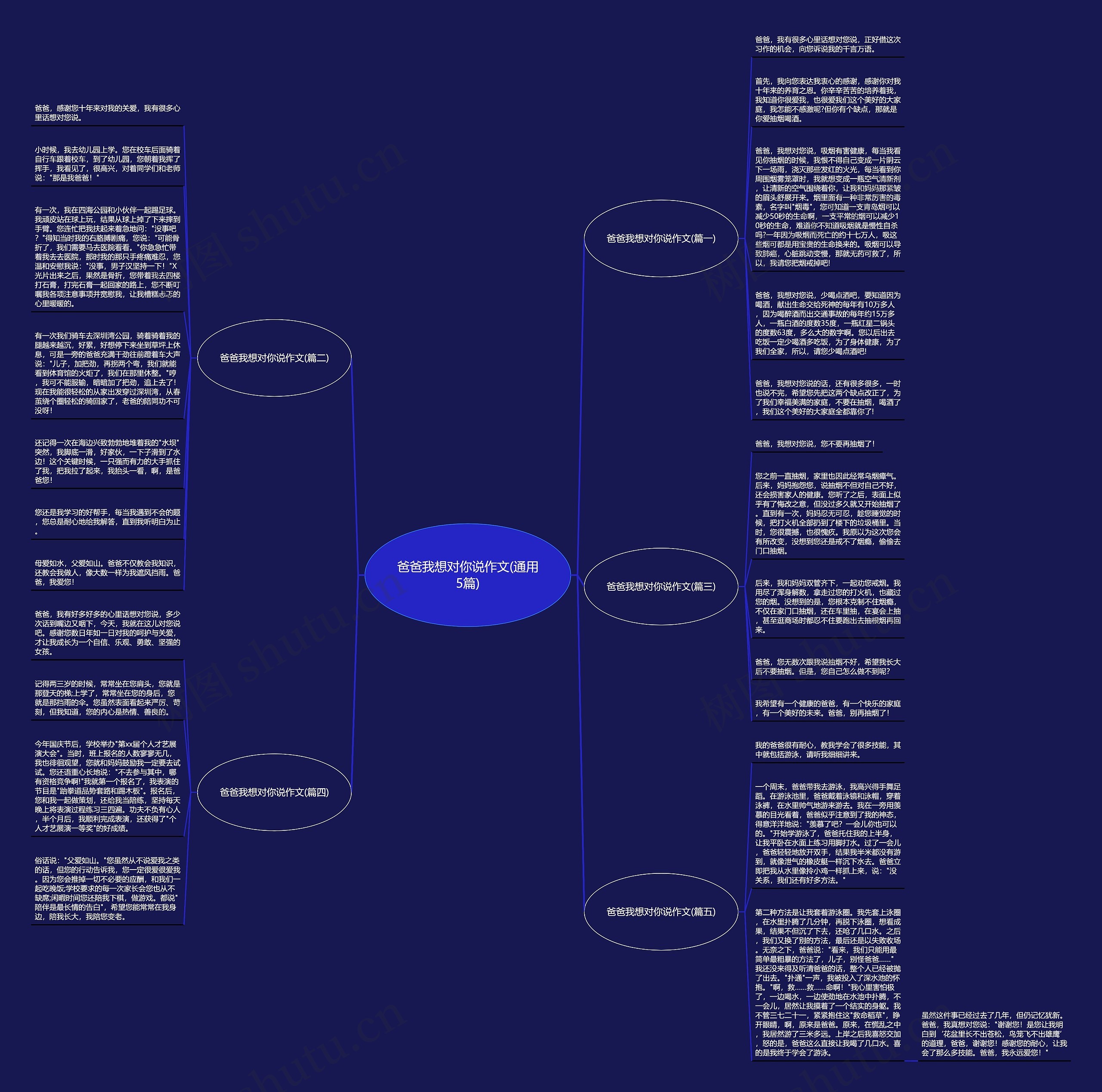 爸爸我想对你说作文(通用5篇)思维导图