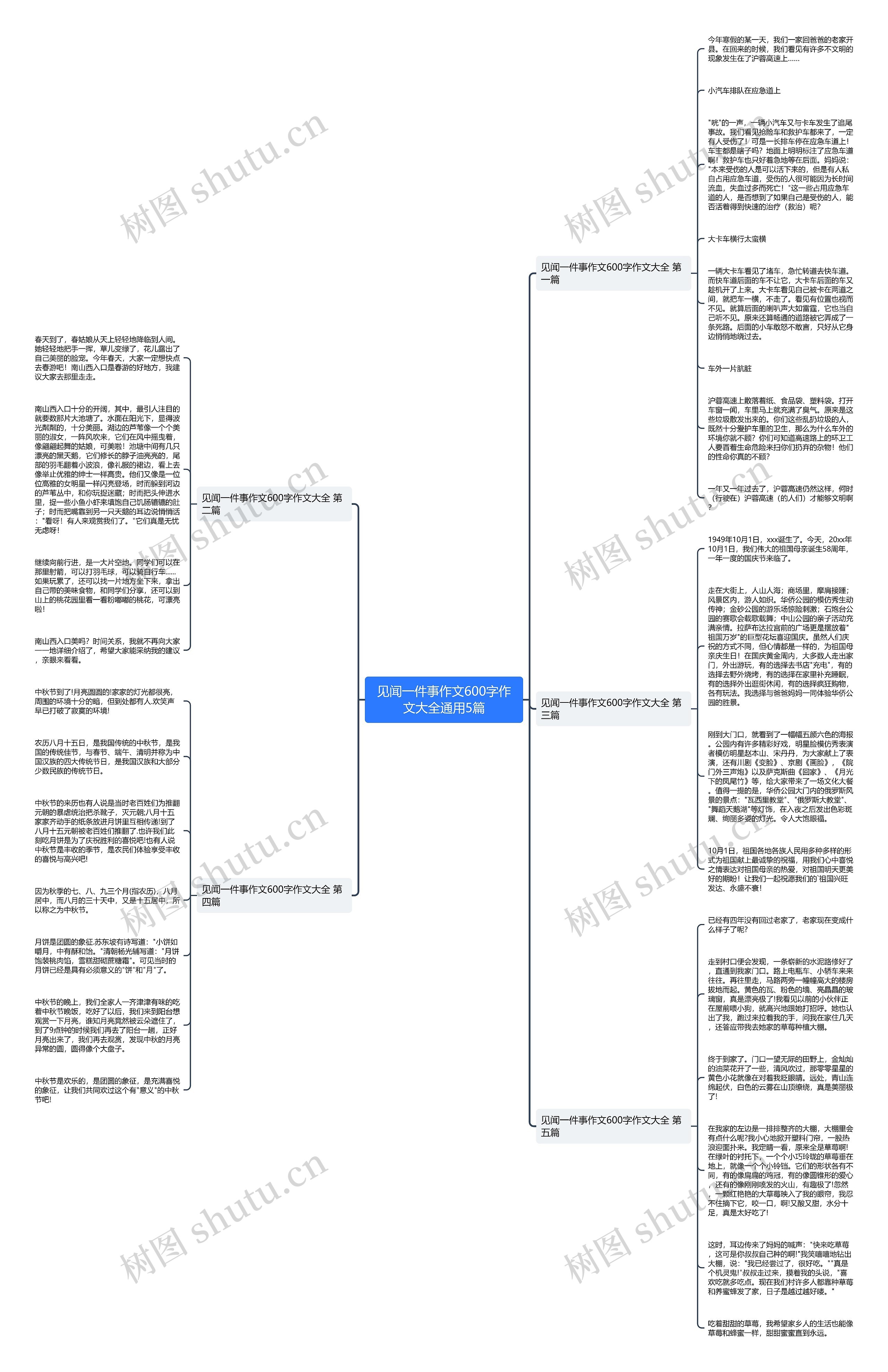 见闻一件事作文600字作文大全通用5篇思维导图