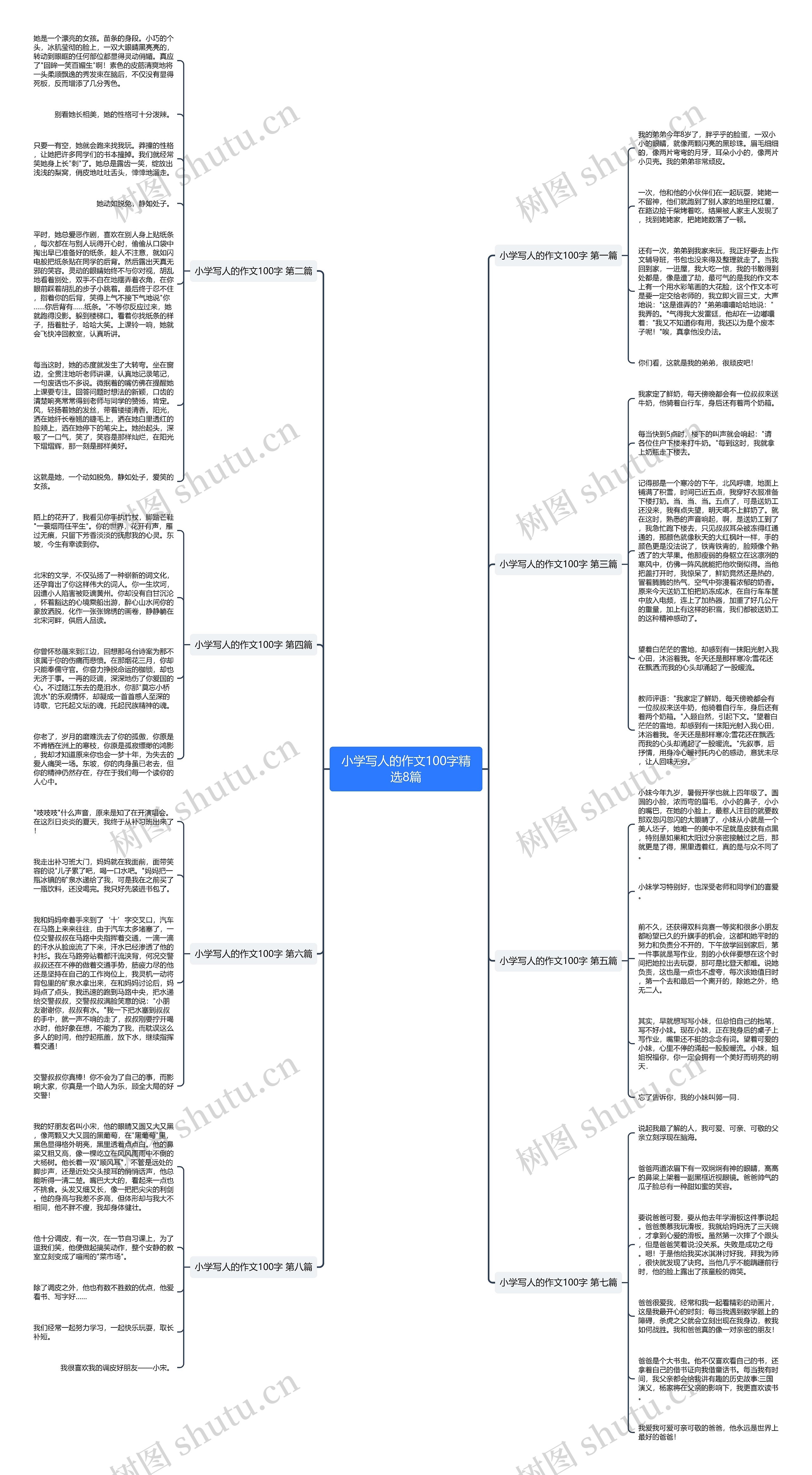 小学写人的作文100字精选8篇思维导图