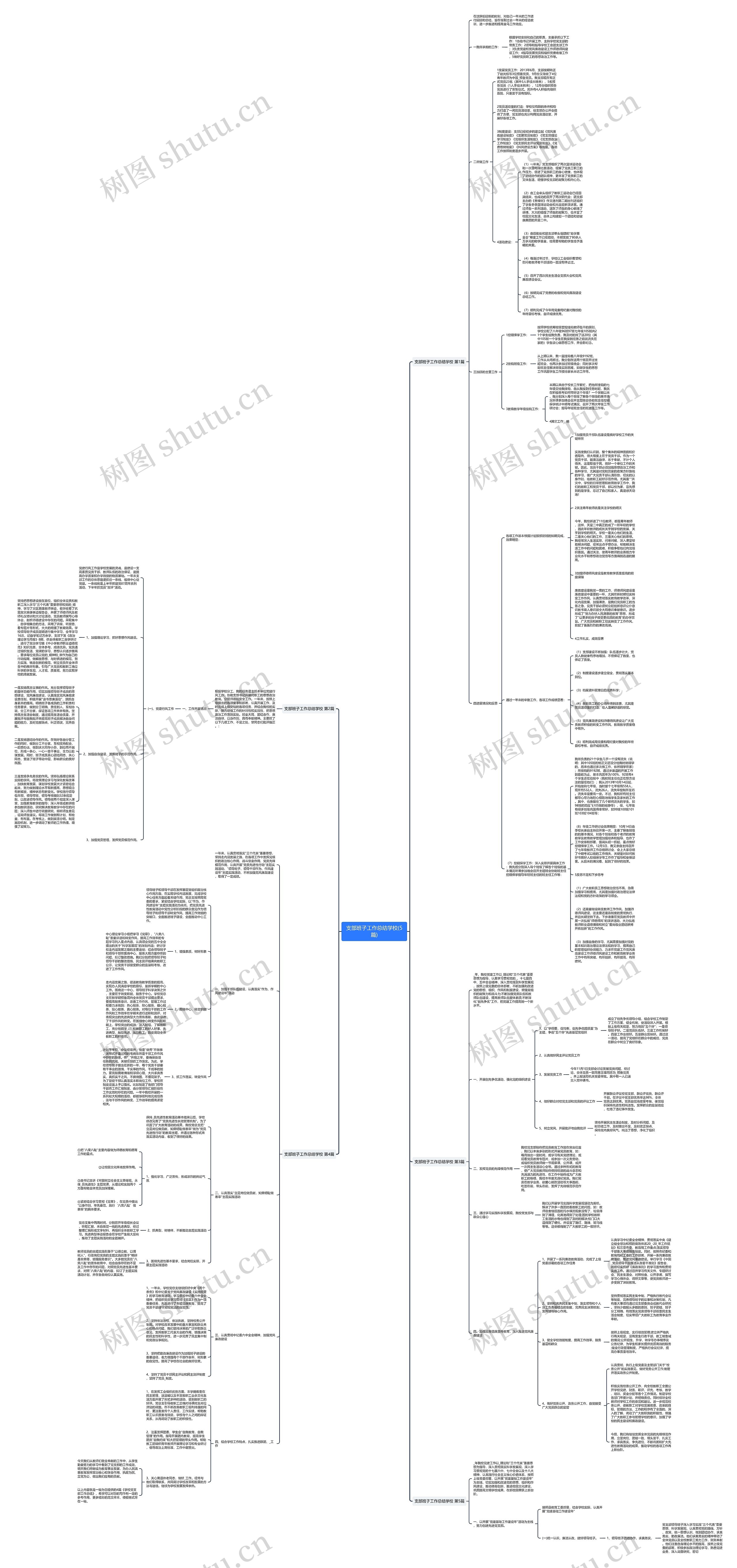 支部班子工作总结学校(5篇)思维导图