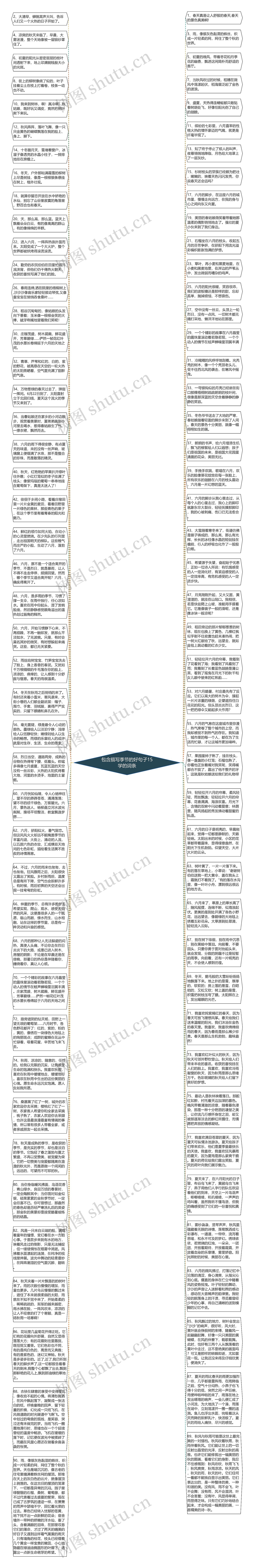 包含描写季节的好句子15学的词条思维导图