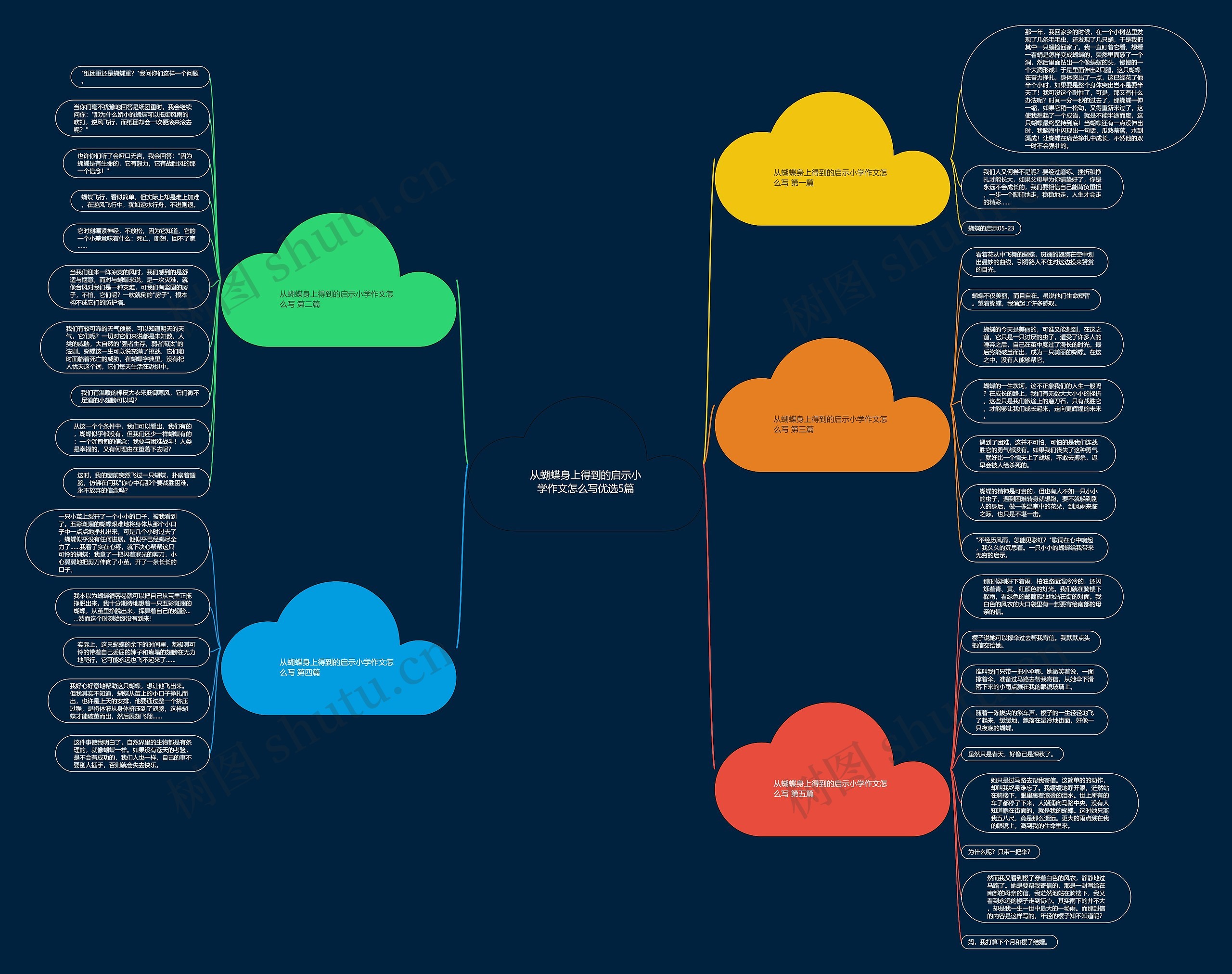从蝴蝶身上得到的启示小学作文怎么写优选5篇思维导图