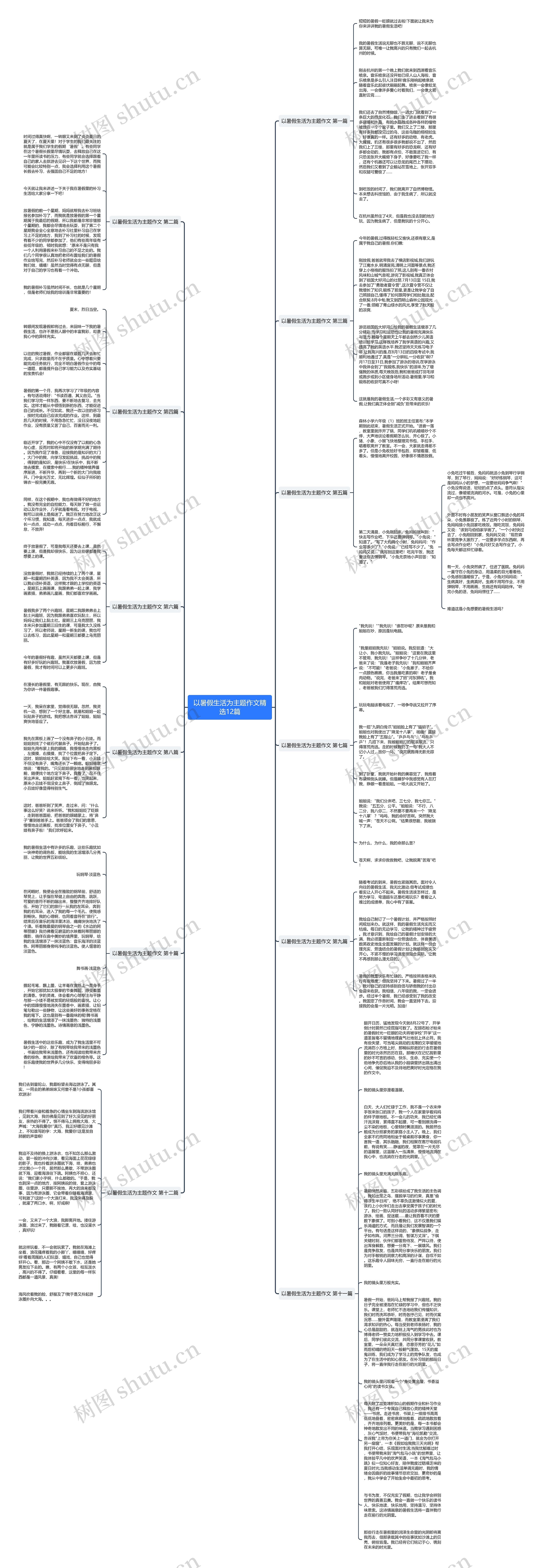 以暑假生活为主题作文精选12篇思维导图