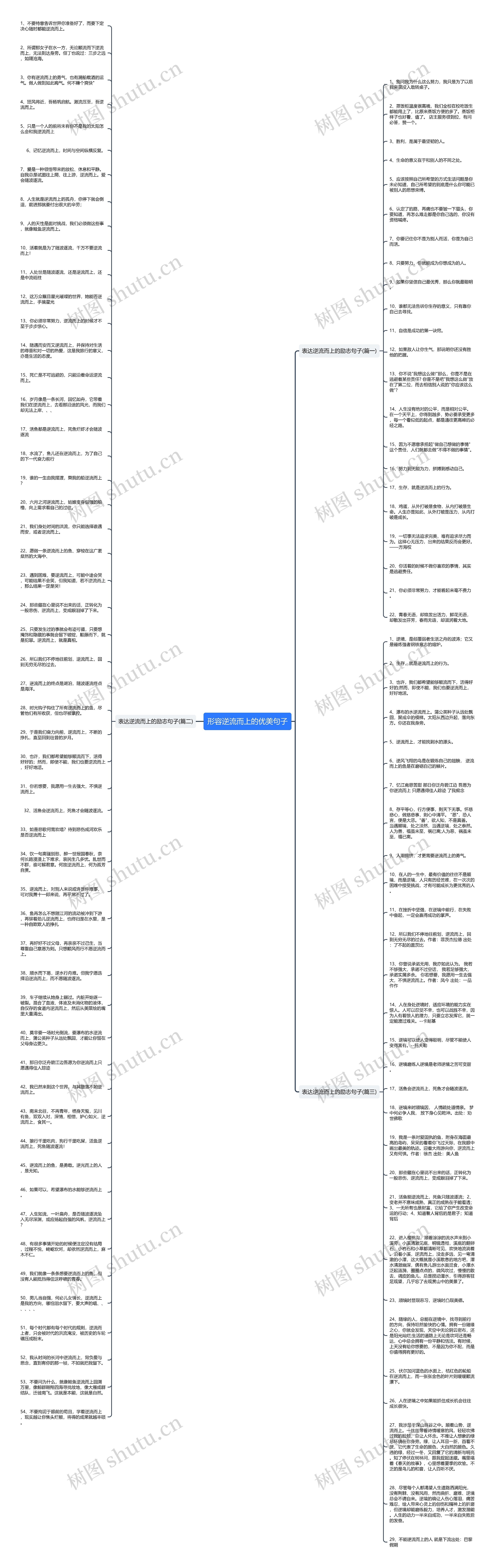 形容逆流而上的优美句子思维导图
